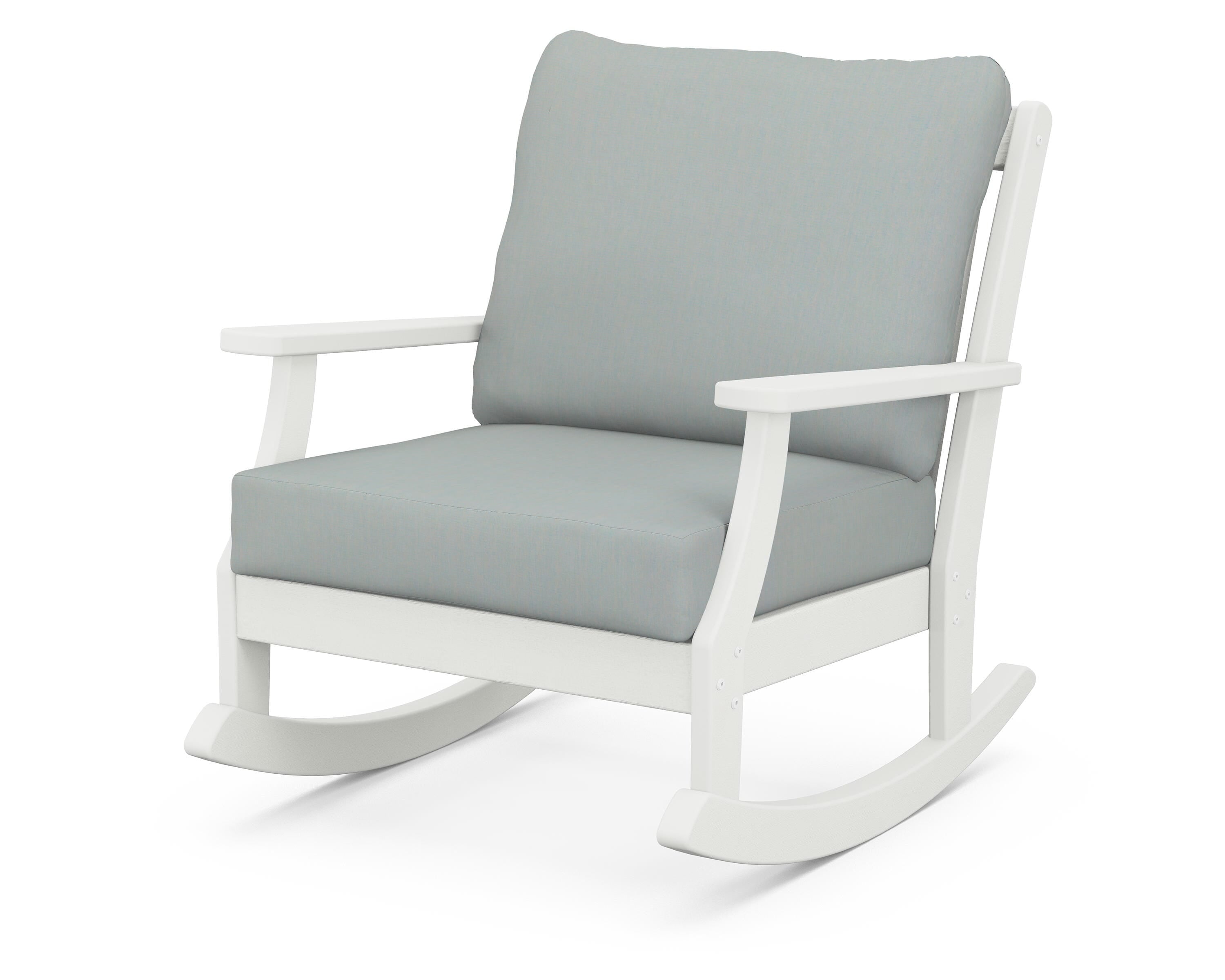 POLYWOOD® Braxton Deep Seating Rocking Chair in Vintage White / Spa