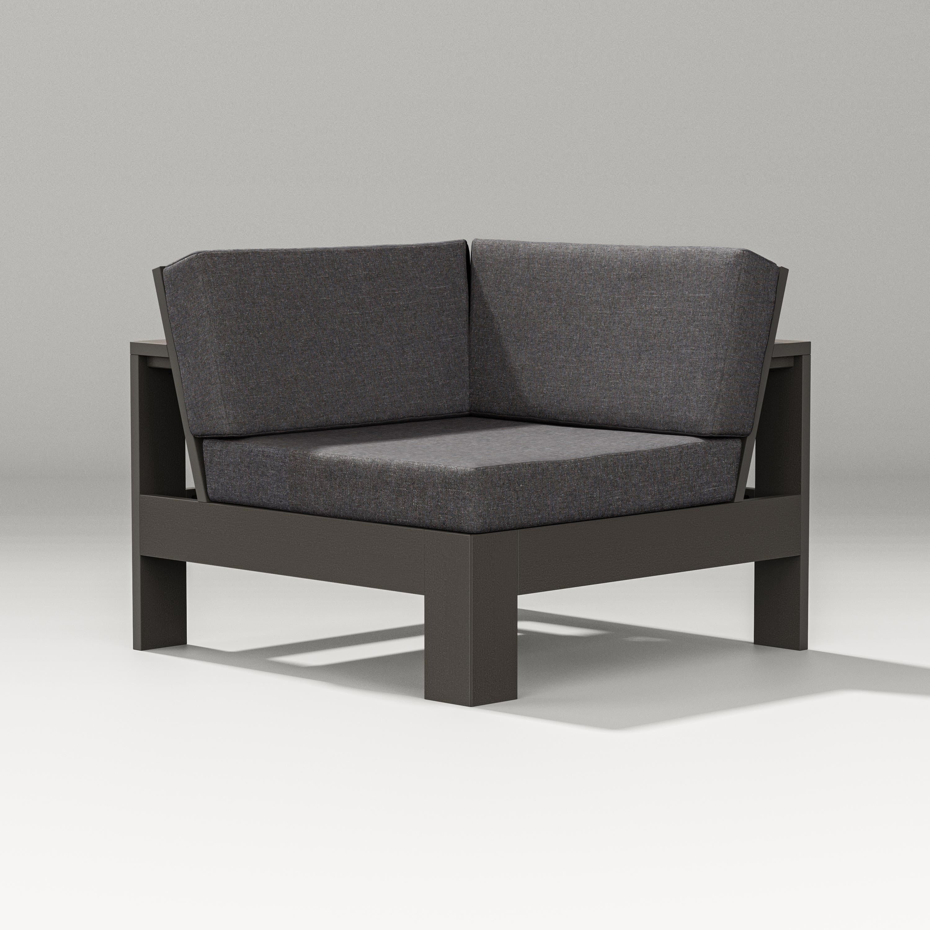 PW Designer Series Latitude Modular Corner Chair in Vintage Coffee / Ash Charcoal