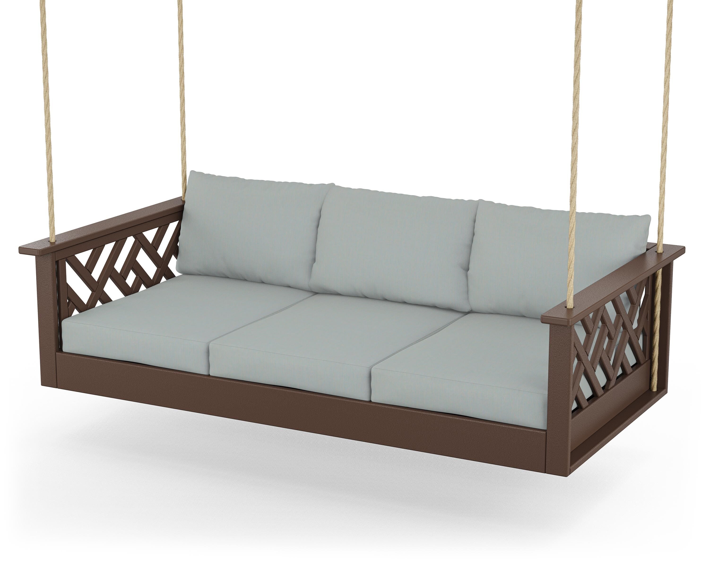 POLYWOOD® Chippendale Daybed Swing in Mahogany / Spa
