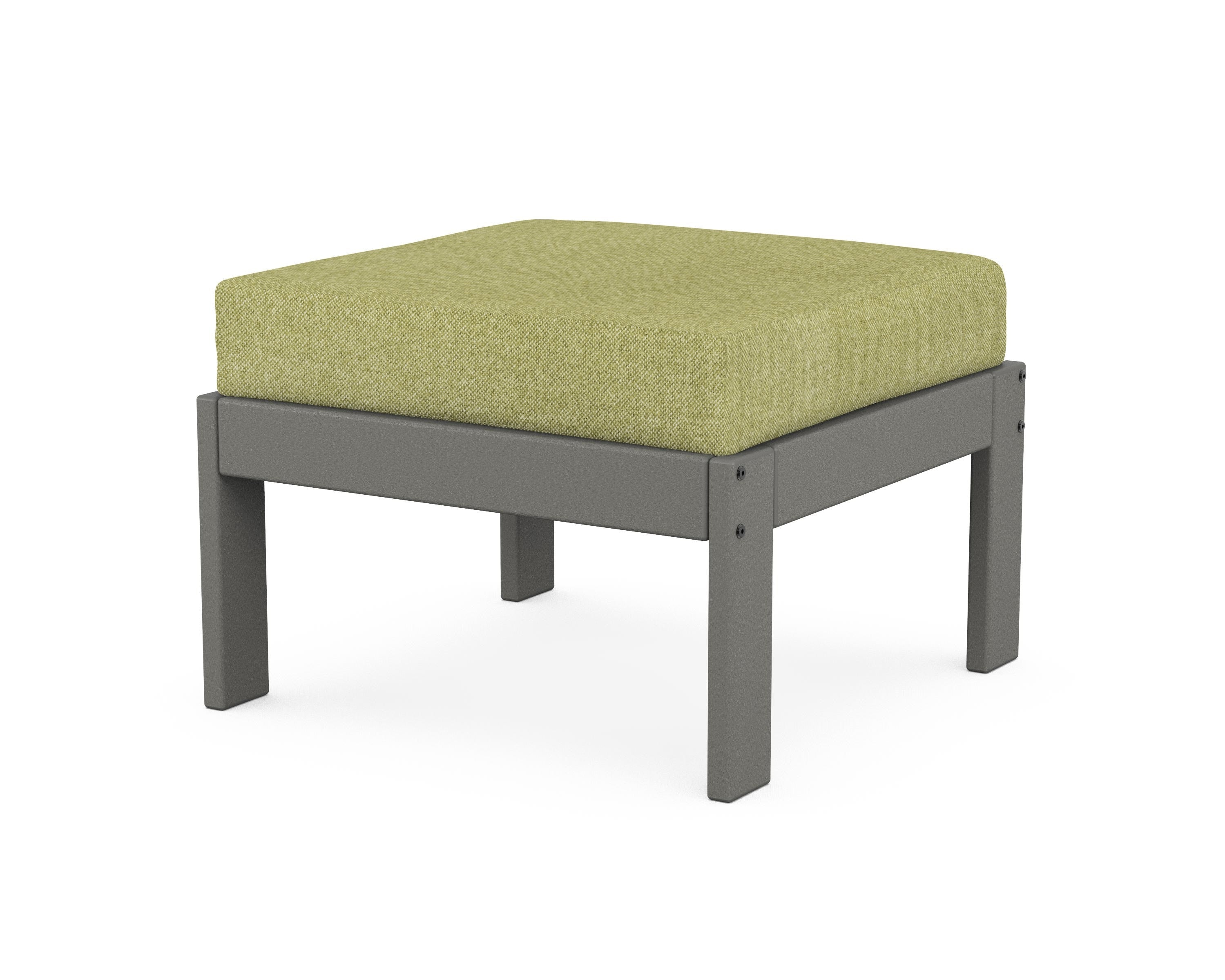 POLYWOOD® Vineyard Modular Ottoman in Slate Grey / Chartreuse Boucle