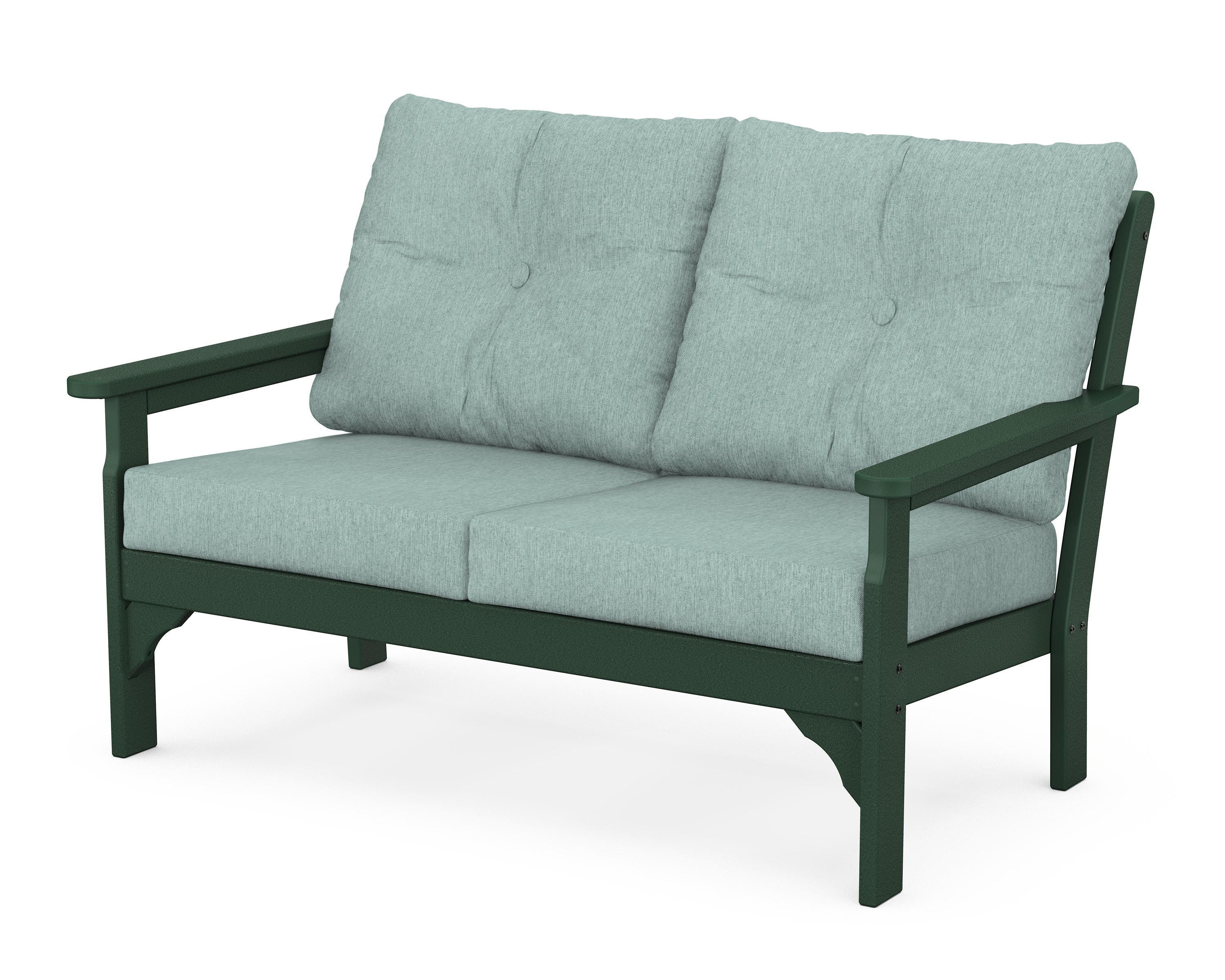 POLYWOOD® Vineyard Deep Seating Loveseat in Green / Glacier Spa