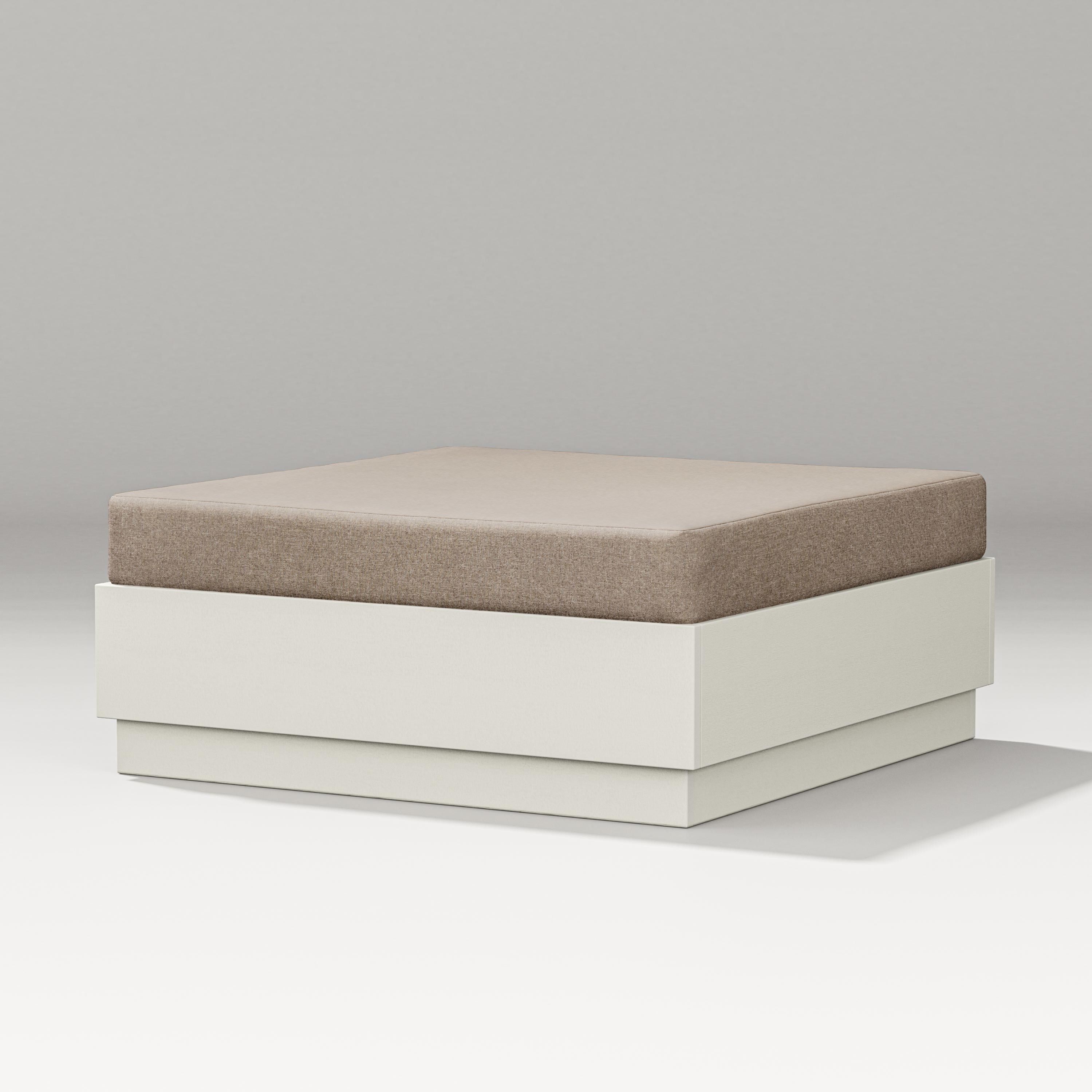 PW Designer Series Elevate Lounge Ottoman in Vintage White / Spiced Burlap