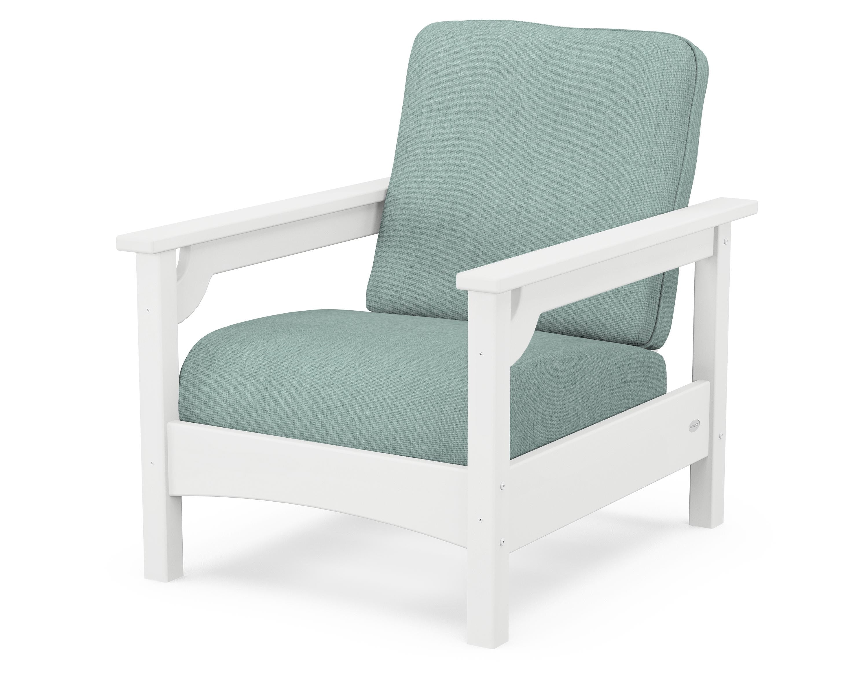 POLYWOOD® Club Chair in White / Glacier Spa