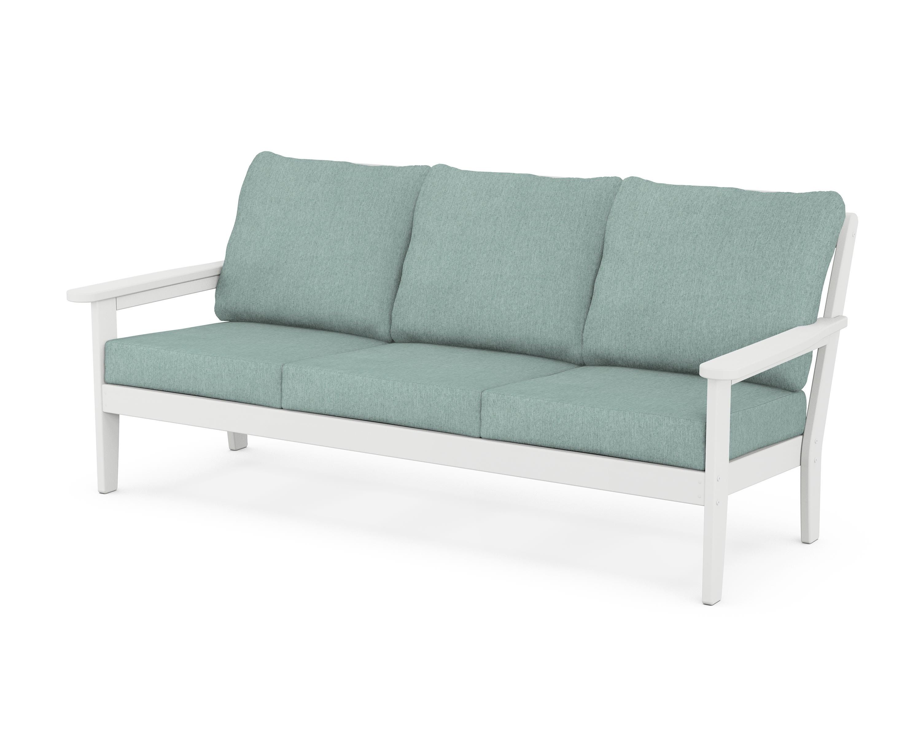 Country Living Cottage Deep Seating Sofa in White / Glacier Spa