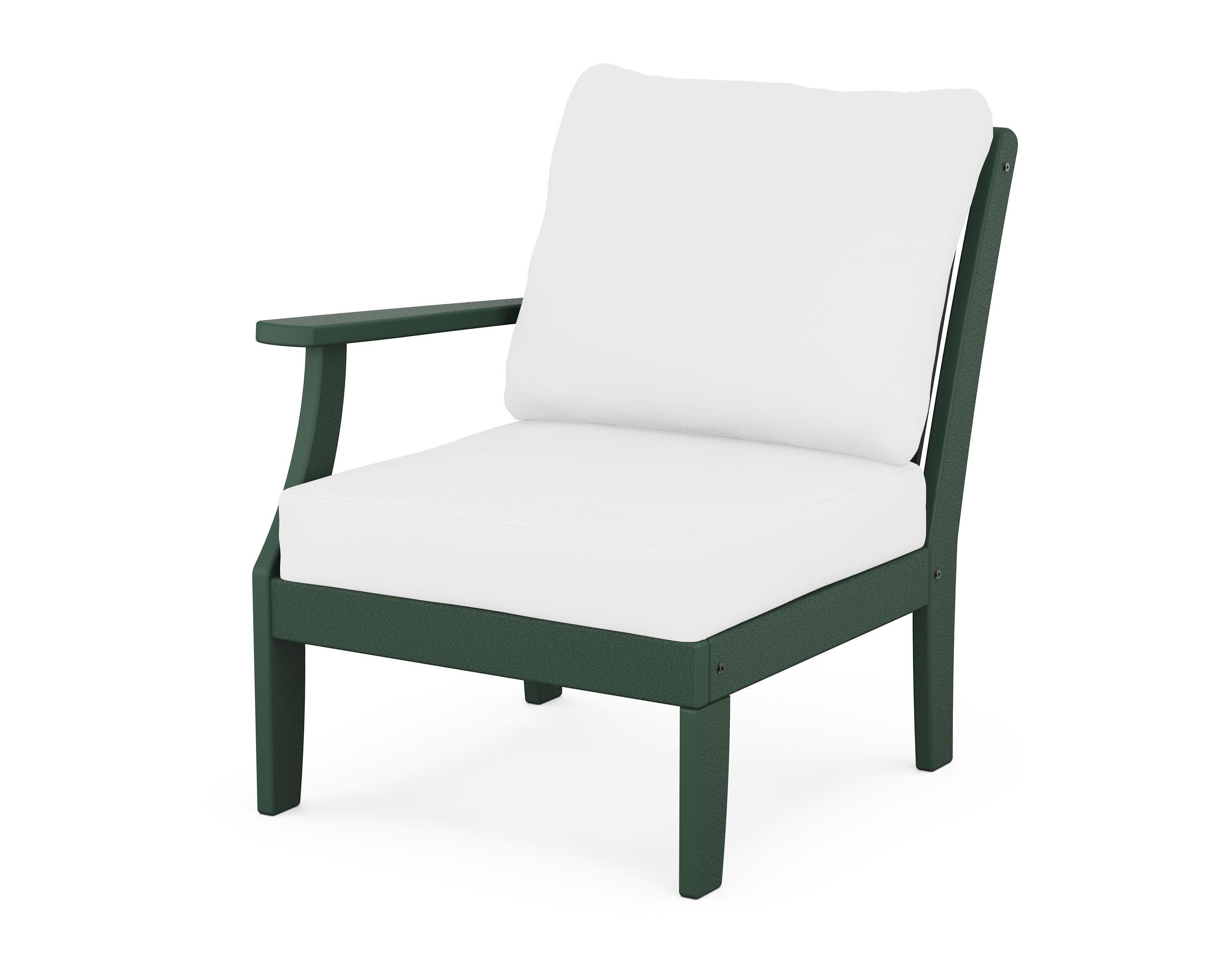 POLYWOOD® Braxton Modular Left Arm Chair in Green / Natural