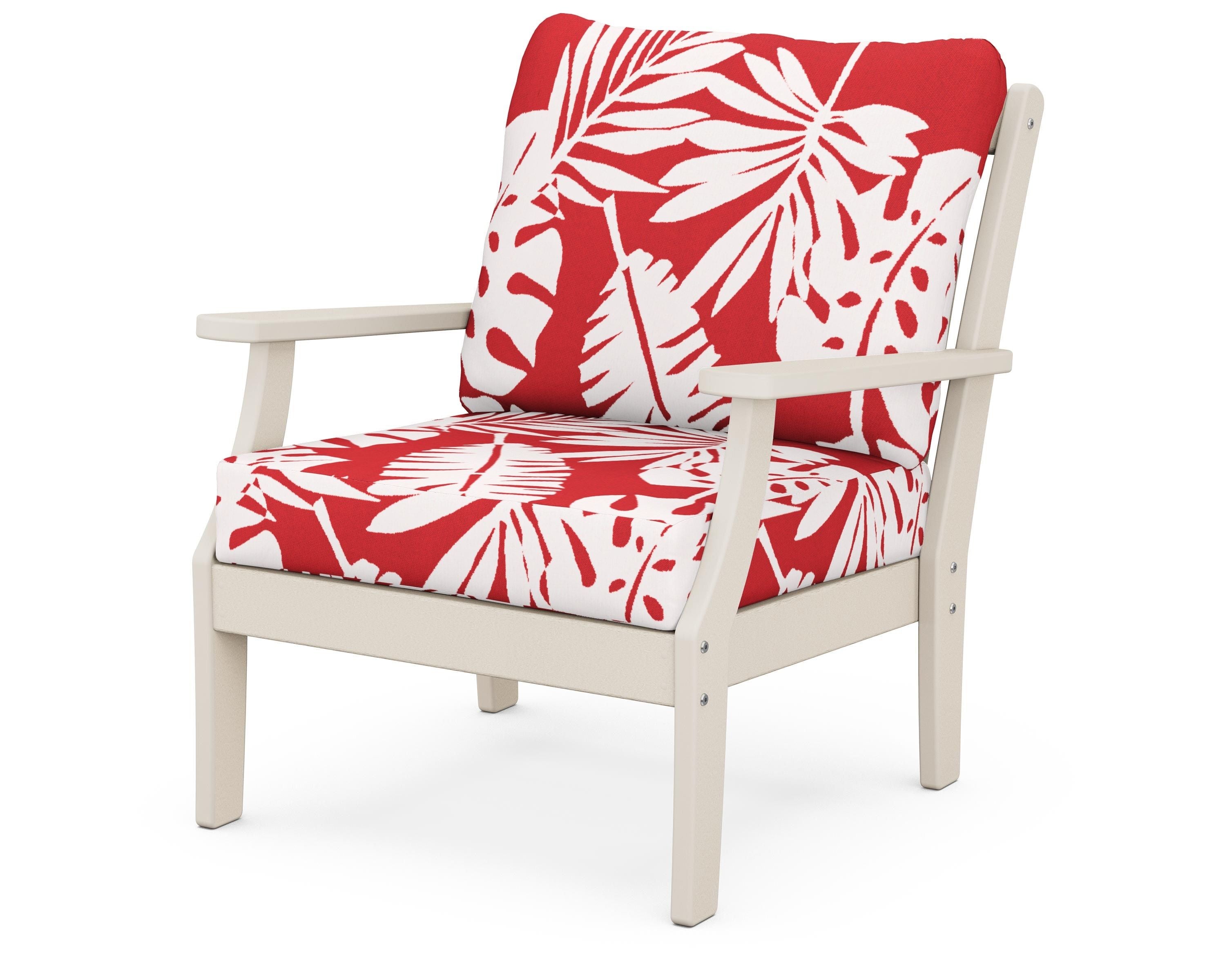 POLYWOOD® Braxton Deep Seating Chair in Sand / Leaf Crimson