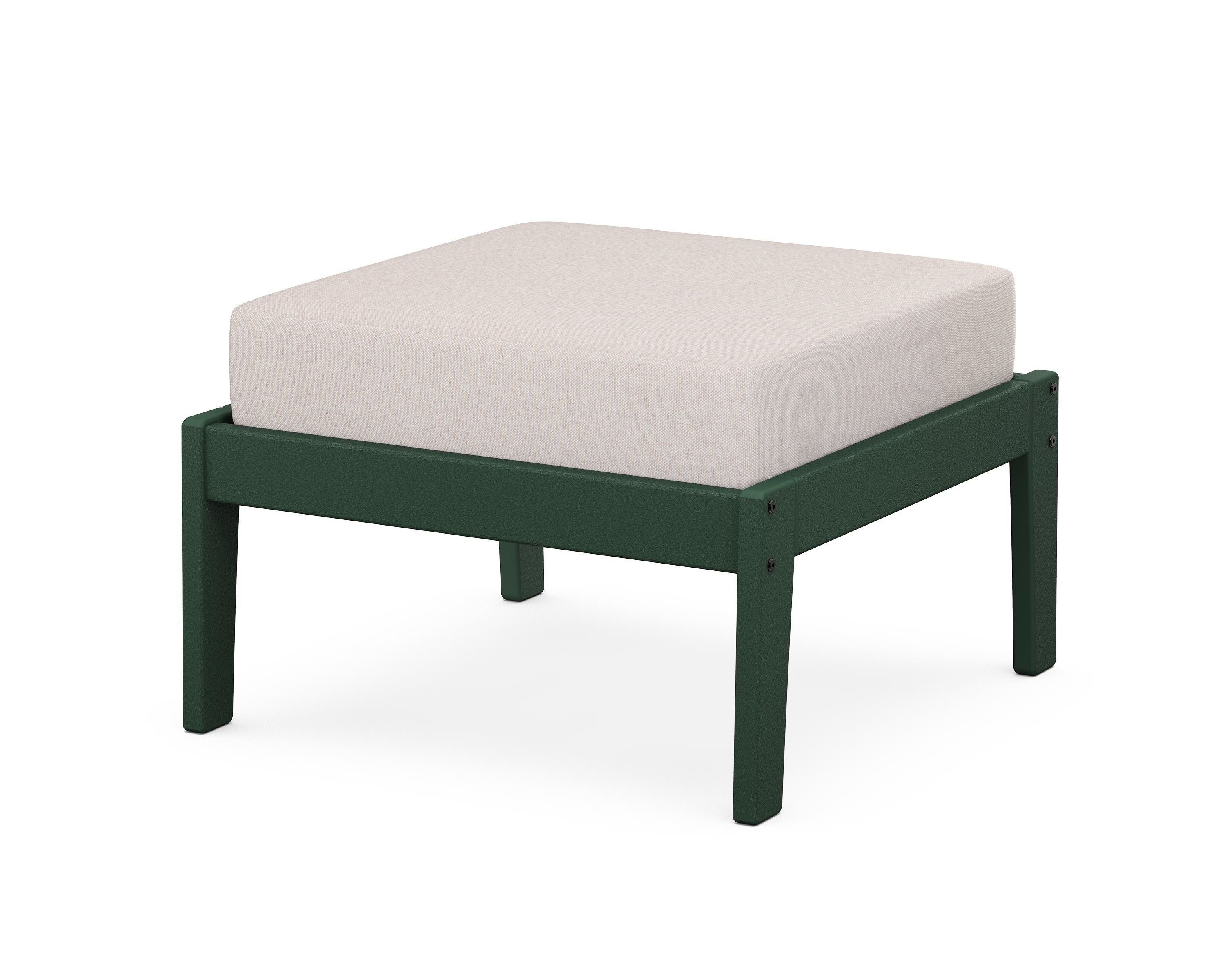 Unbranded Deep Seating Ottoman in Green / Dune Burlap