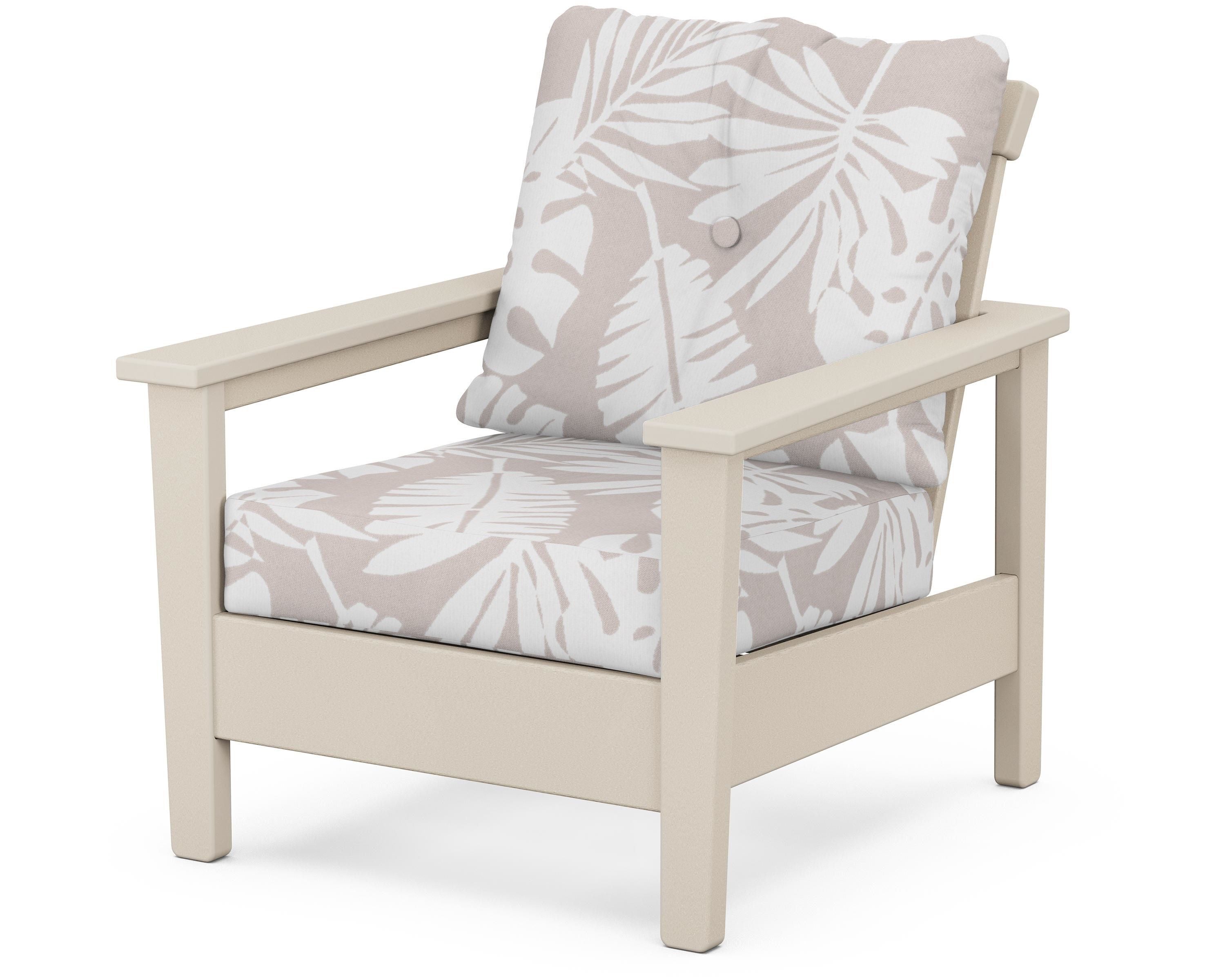 POLYWOOD® Prescott Deep Seating Chair in Sand / Leaf Dune Burlap