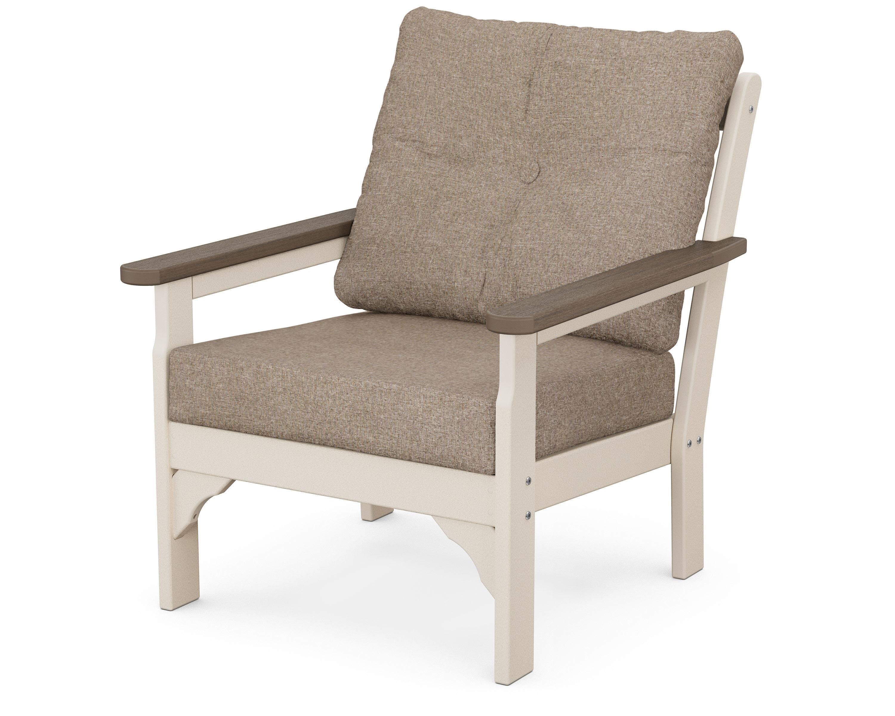 POLYWOOD® Vineyard Deep Seating Chair in Sand / Kona / Spiced Burlap