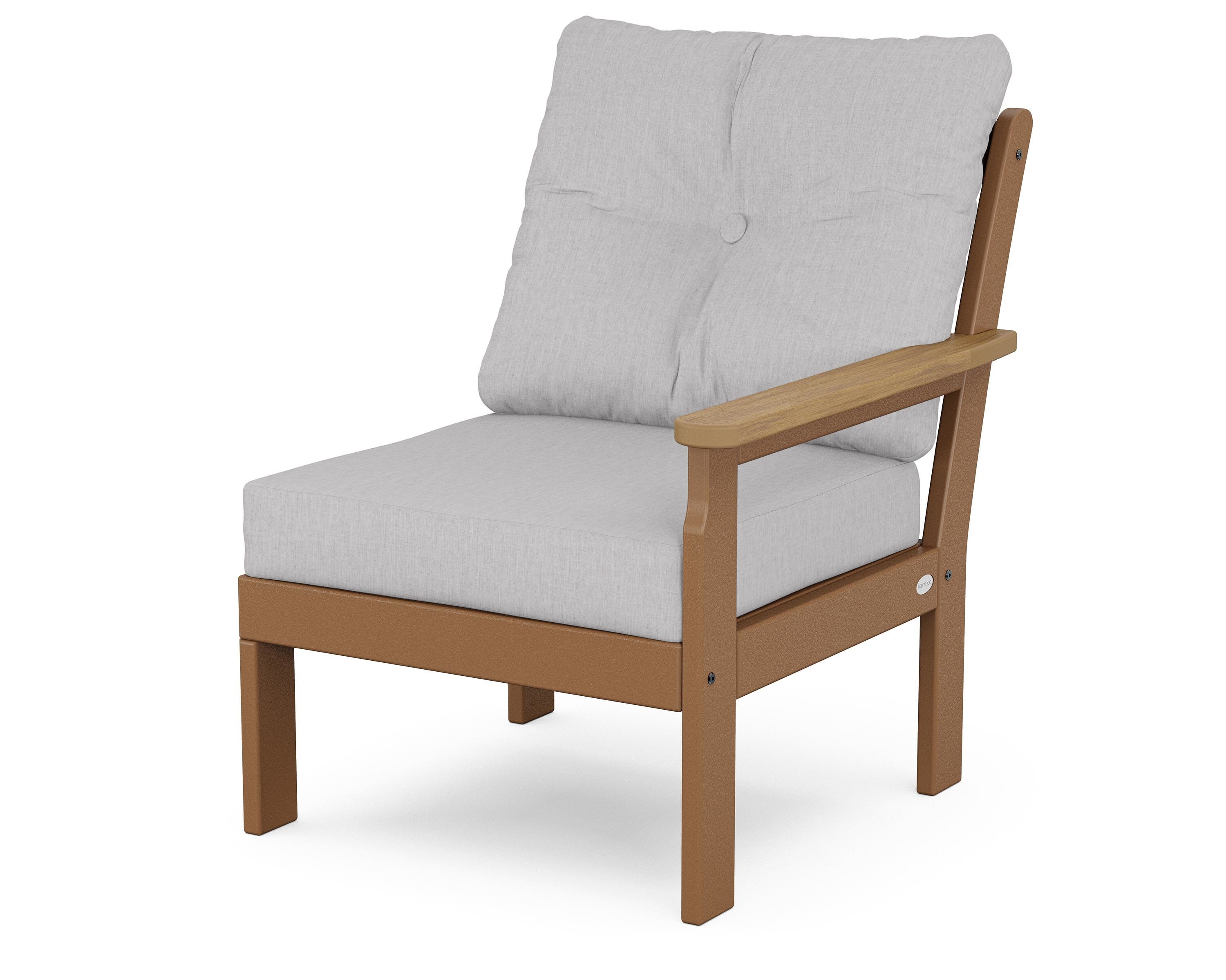 POLYWOOD® Vineyard Modular Right Arm Chair in Teak / Natural / Granite