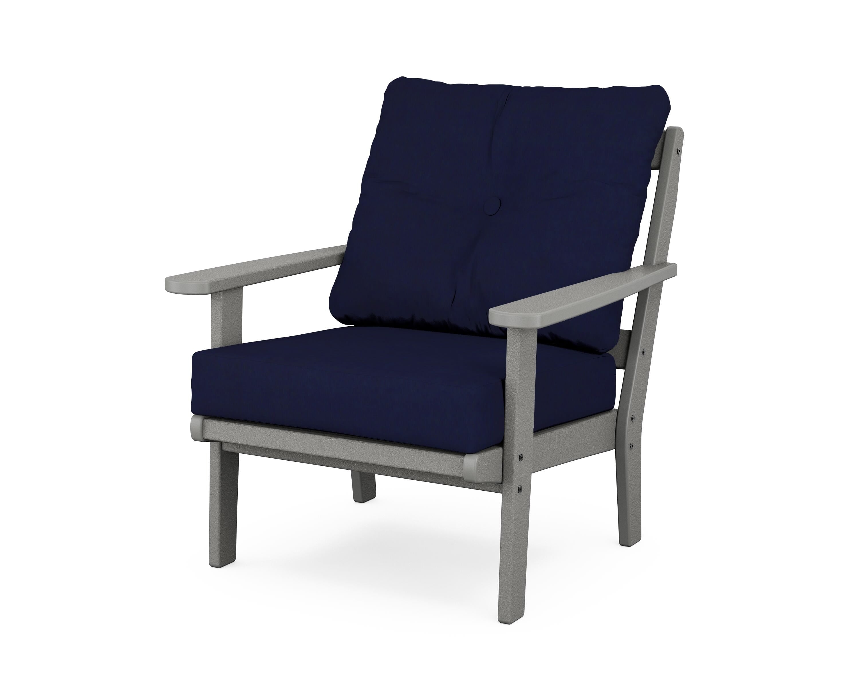 POLYWOOD® Mission Deep Seating Chair in Slate Grey / Navy