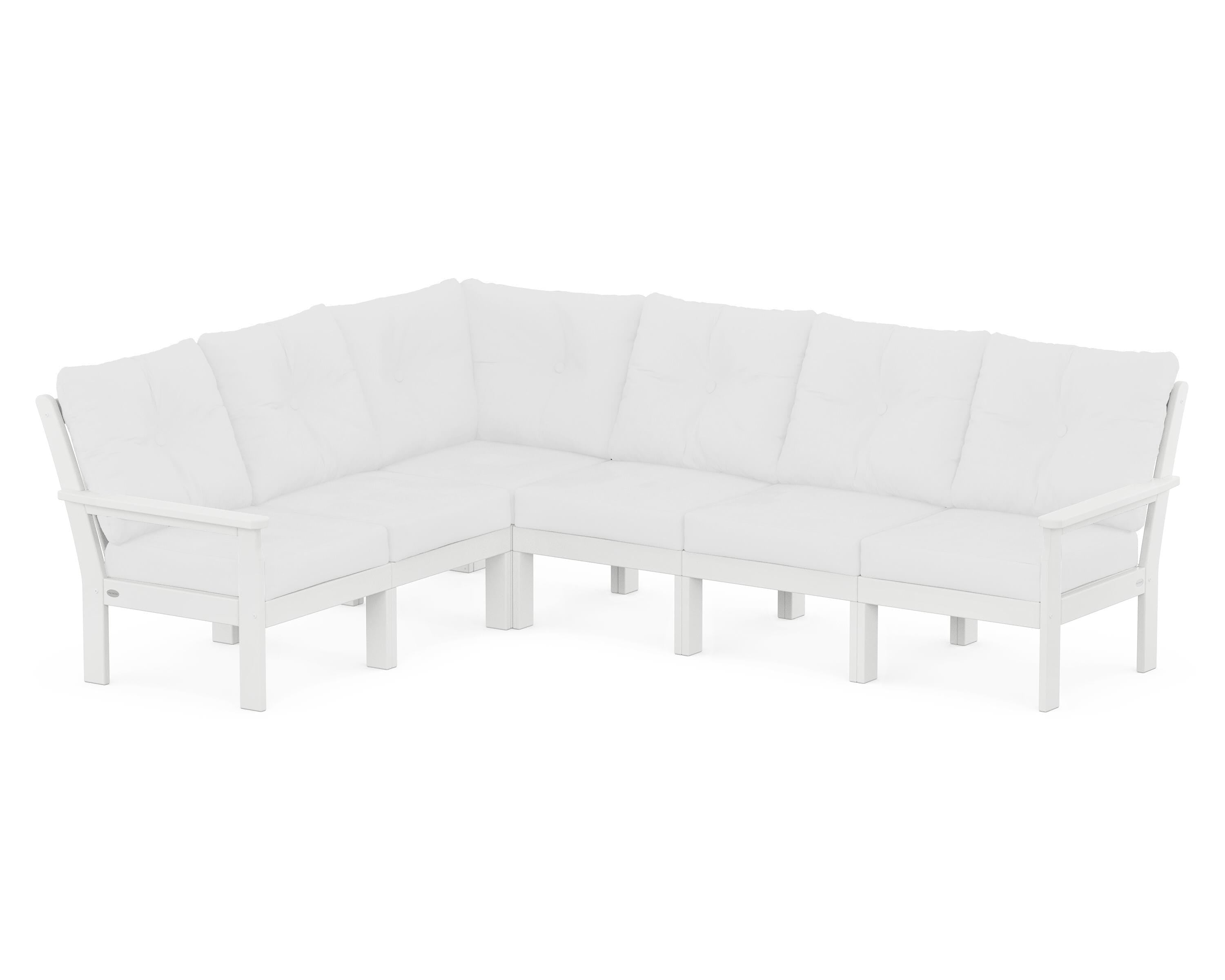 POLYWOOD® Vineyard 6-Piece Sectional in White / Natural