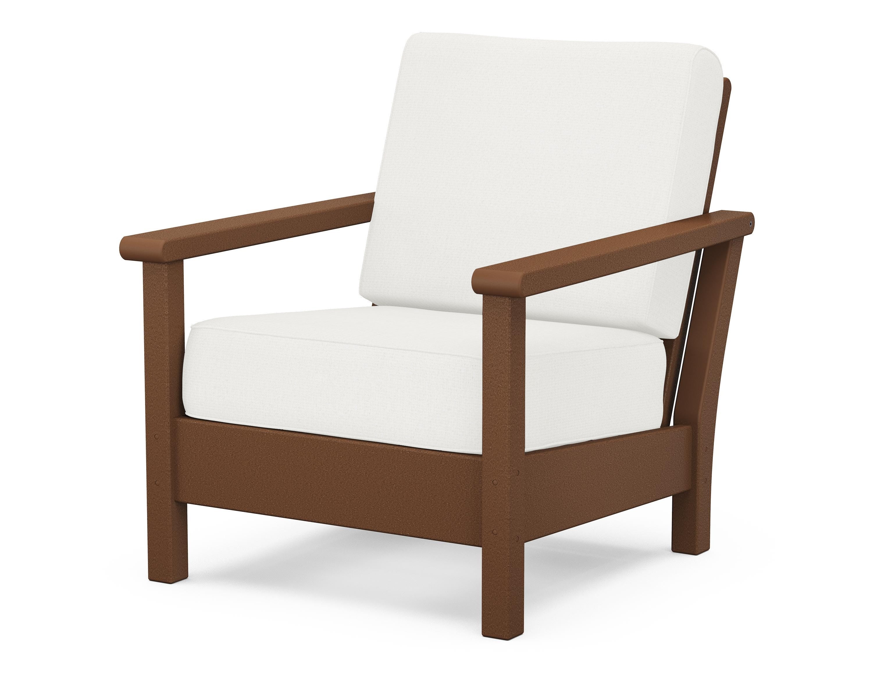 POLYWOOD® Harbour Deep Seating Chair in Teak / Natural Linen