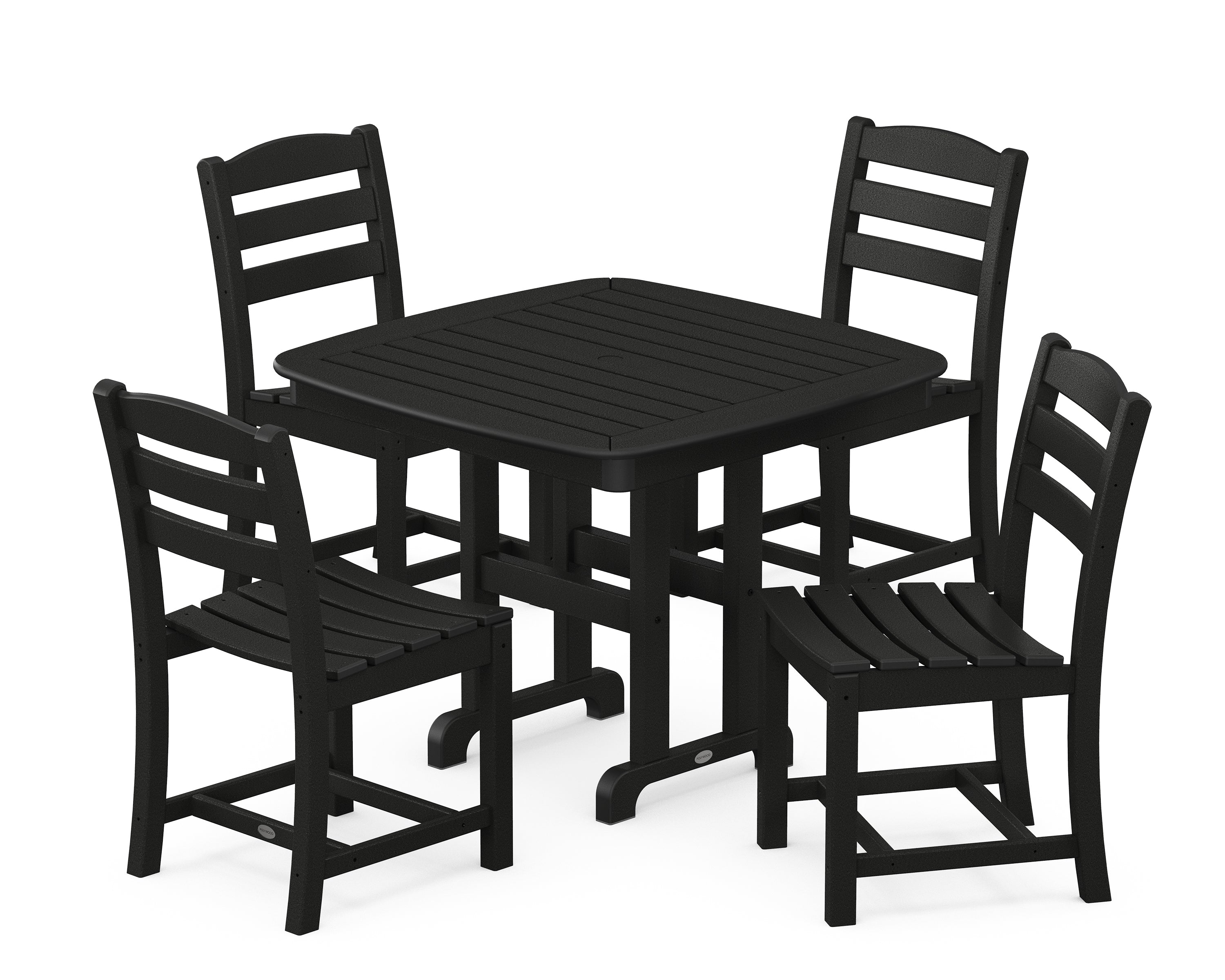 POLYWOOD® La Casa Café 5-Piece Side Chair Dining Set in Black