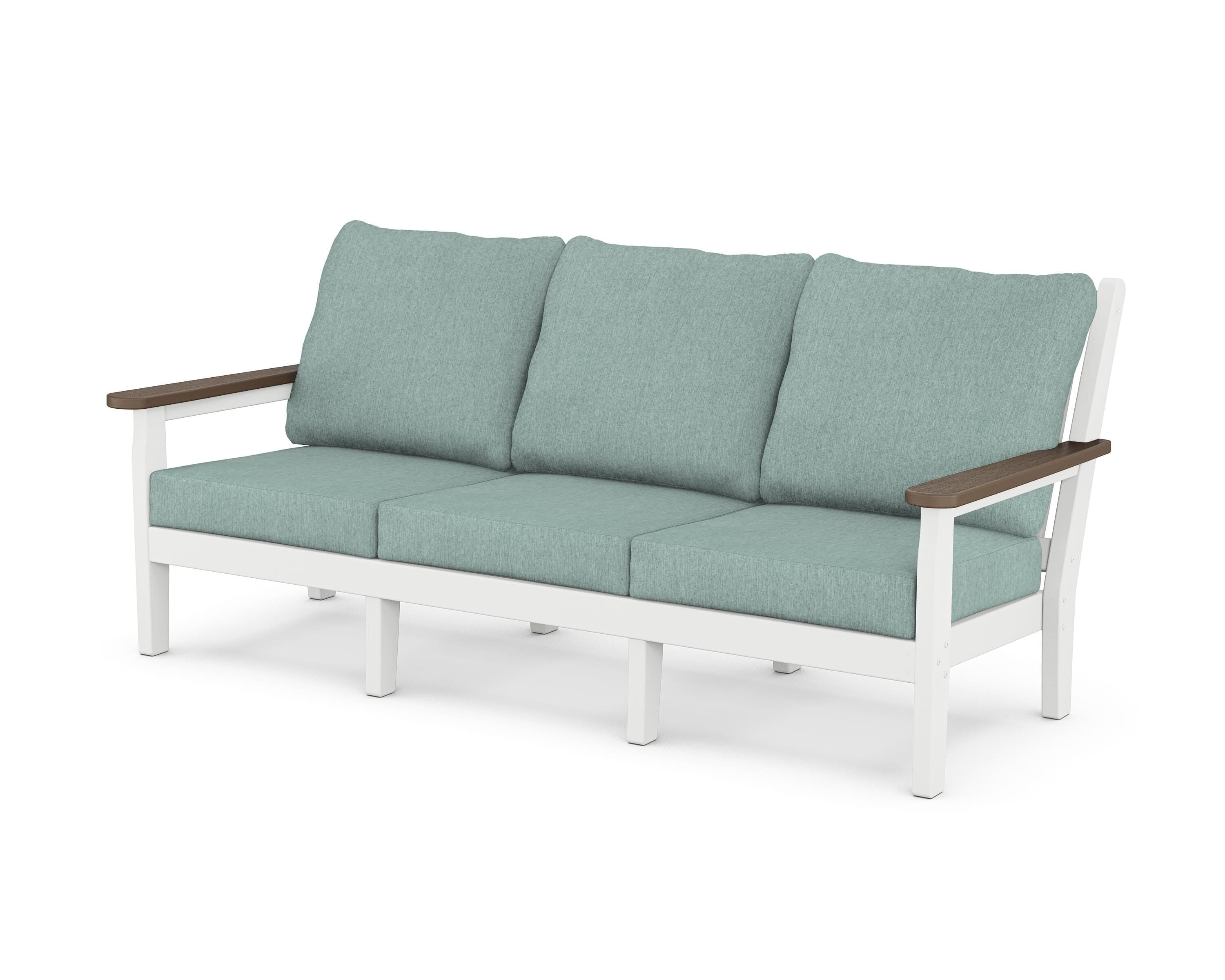 POLYWOOD® Chippendale Deep Seating Sofa in White / Kona / Glacier Spa