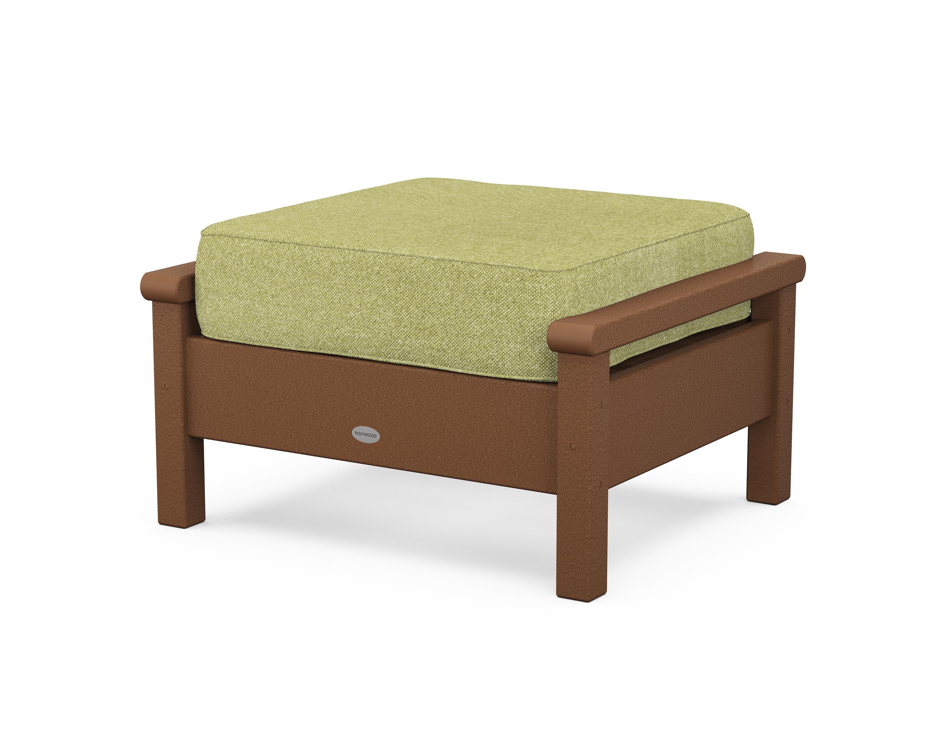 POLYWOOD® Harbour Deep Seating Ottoman in Teak / Chartreuse Boucle