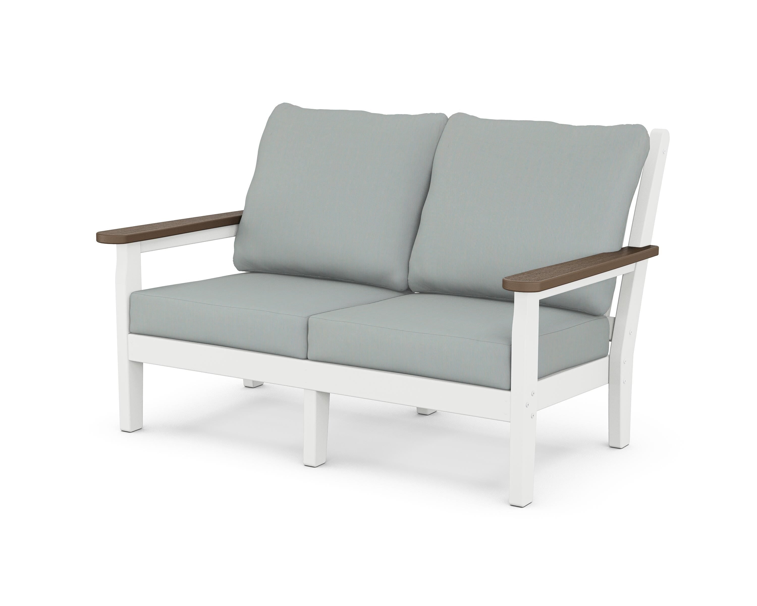 POLYWOOD® Chippendale Deep Seating Loveseat in White / Kona / Spa