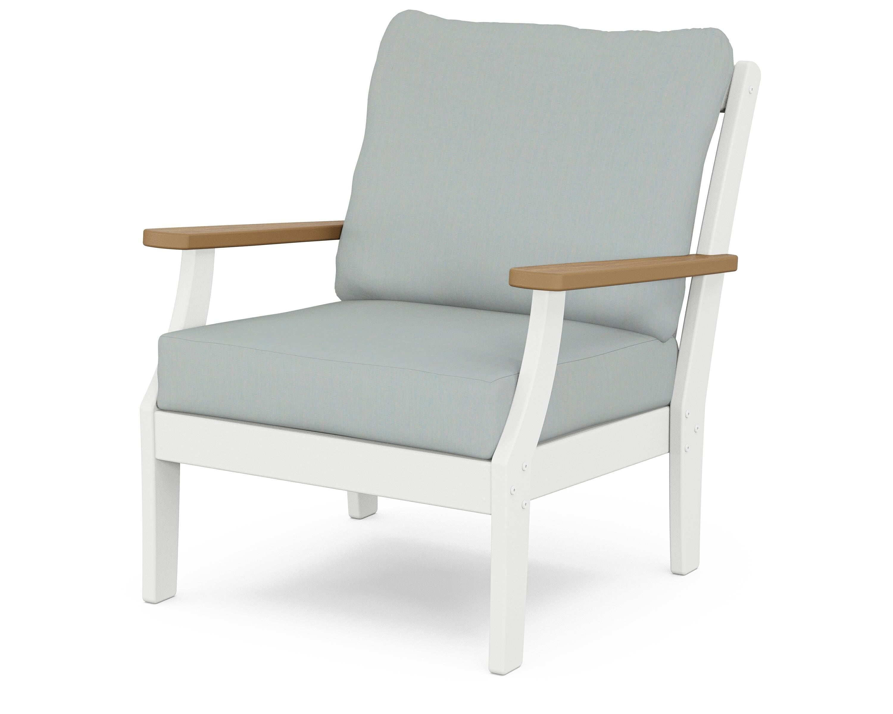 POLYWOOD® Braxton Deep Seating Chair in White / Natural / Spa