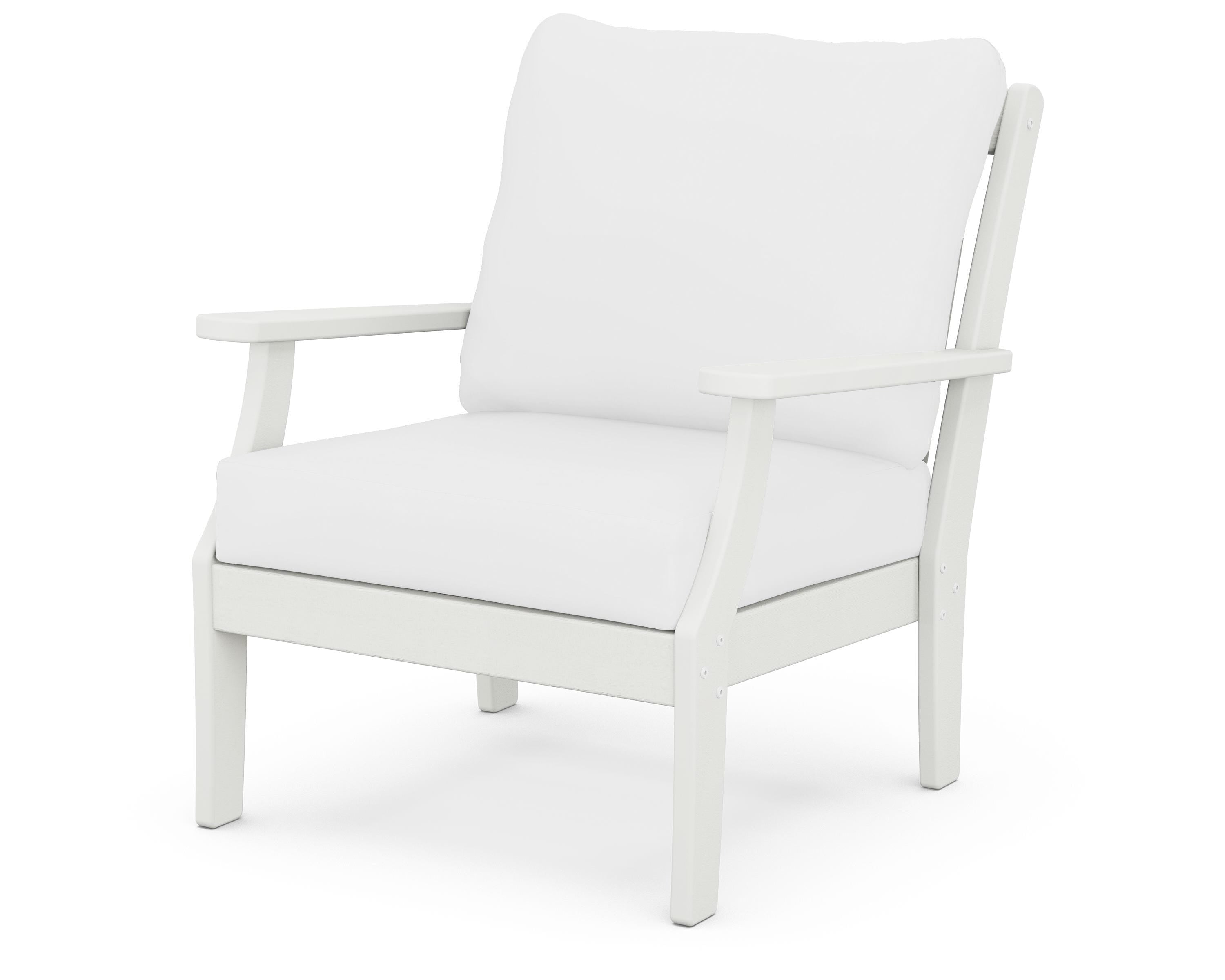 POLYWOOD® Braxton Deep Seating Chair in Vintage White / Natural