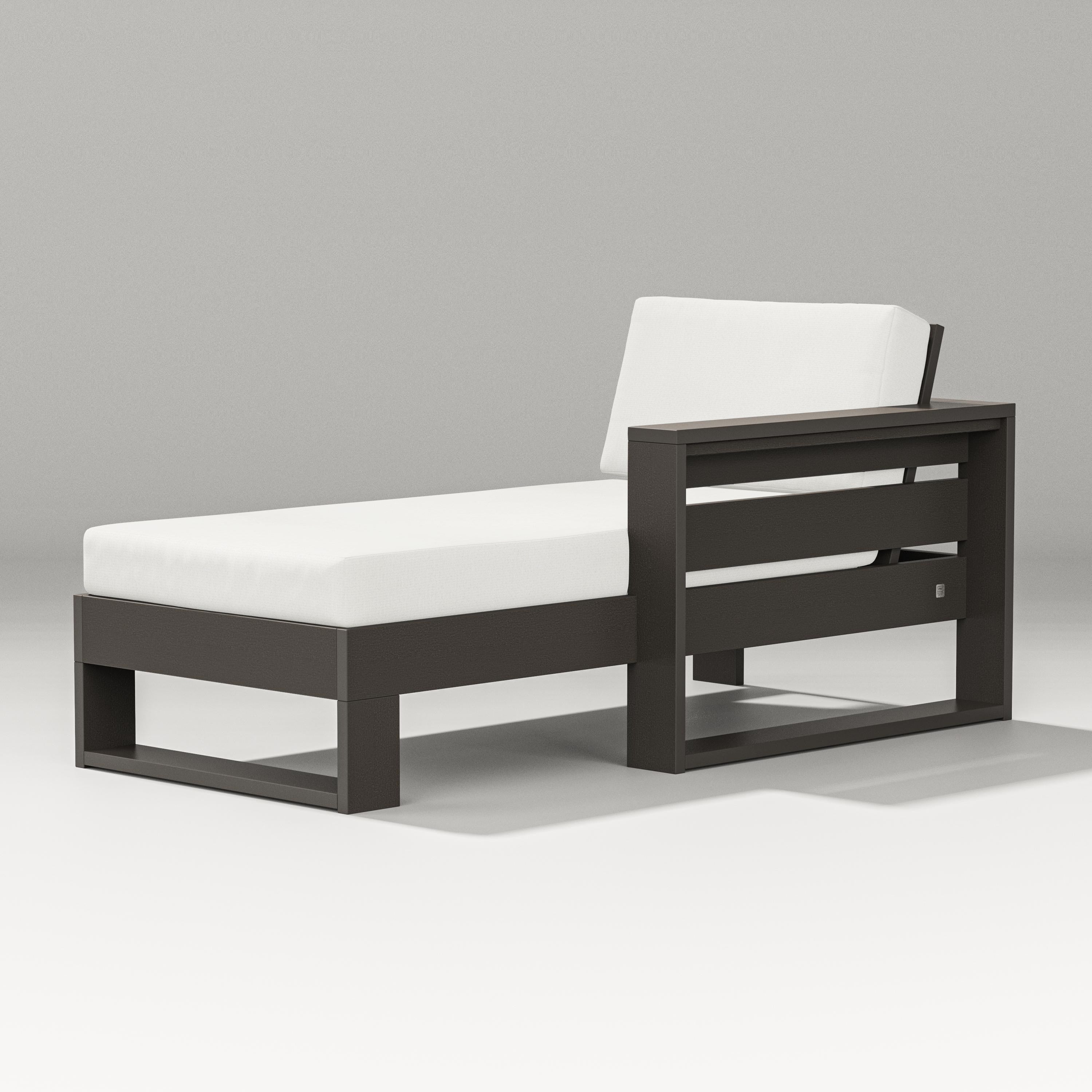 PW Designer Series Latitude Modular Right Arm Chaise in Vintage Coffee / Natural Linen