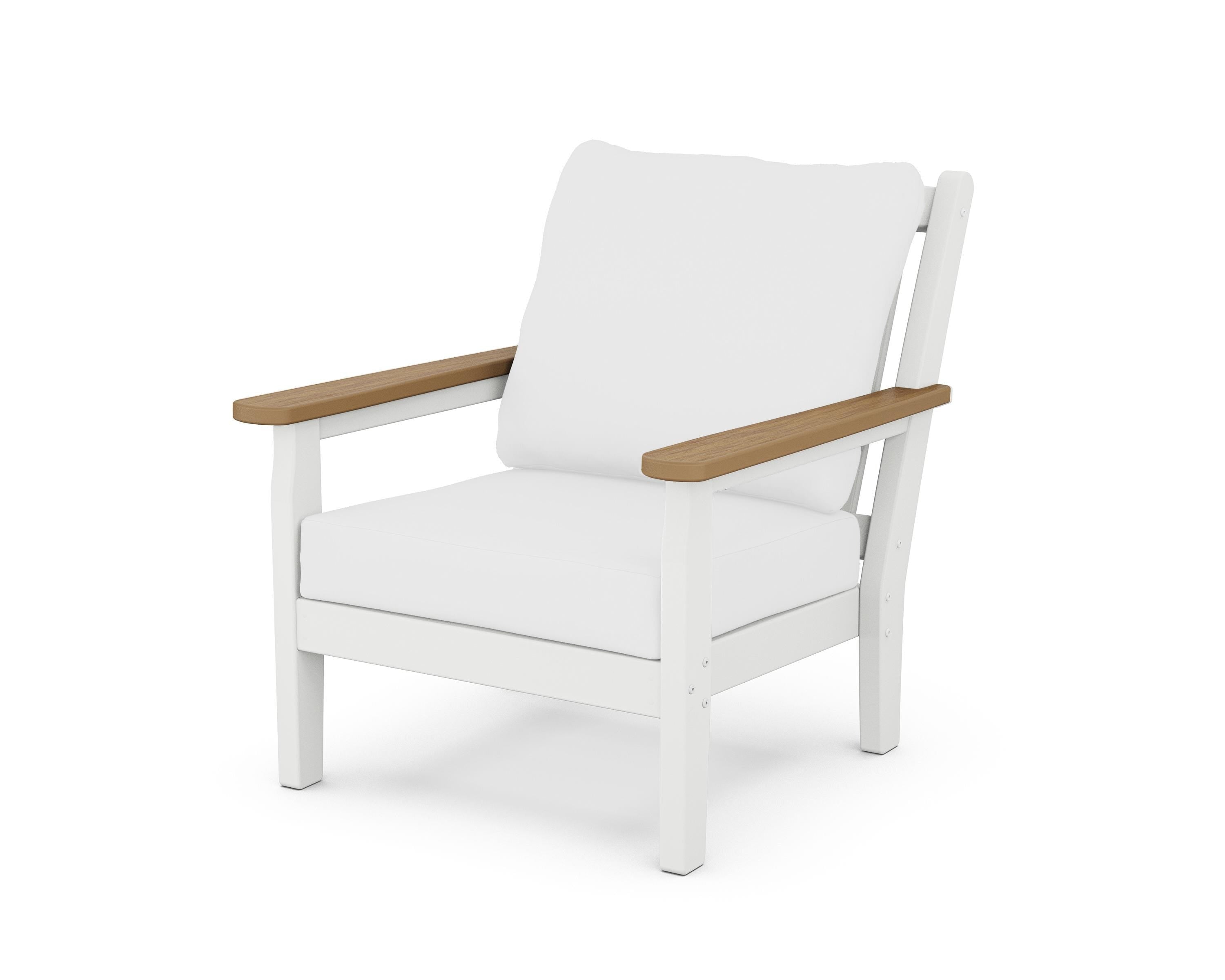 POLYWOOD® Chippendale Deep Seating Chair in White / Natural / Natural