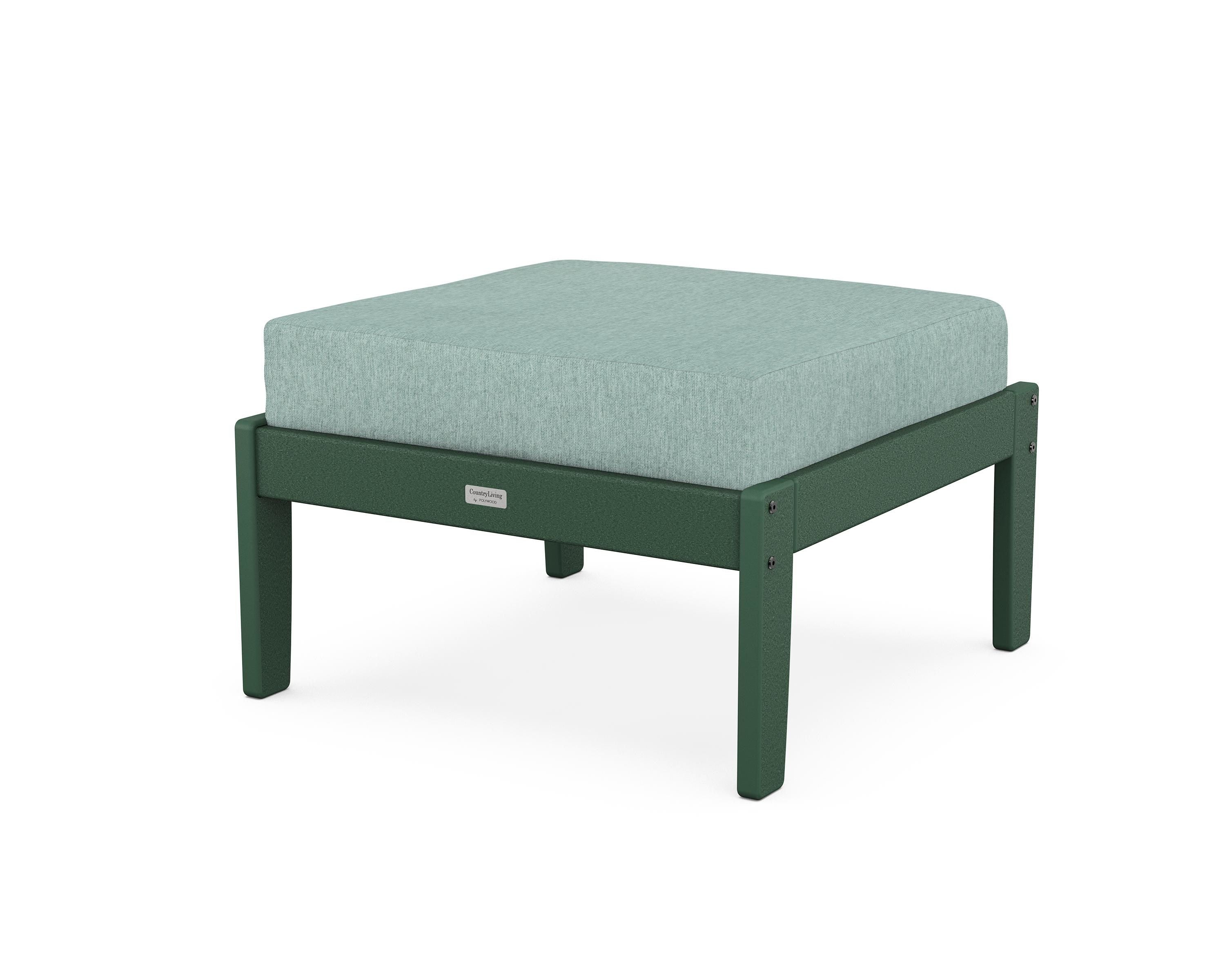 Country Living Cottage Deep Seating Ottoman in Green / Glacier Spa