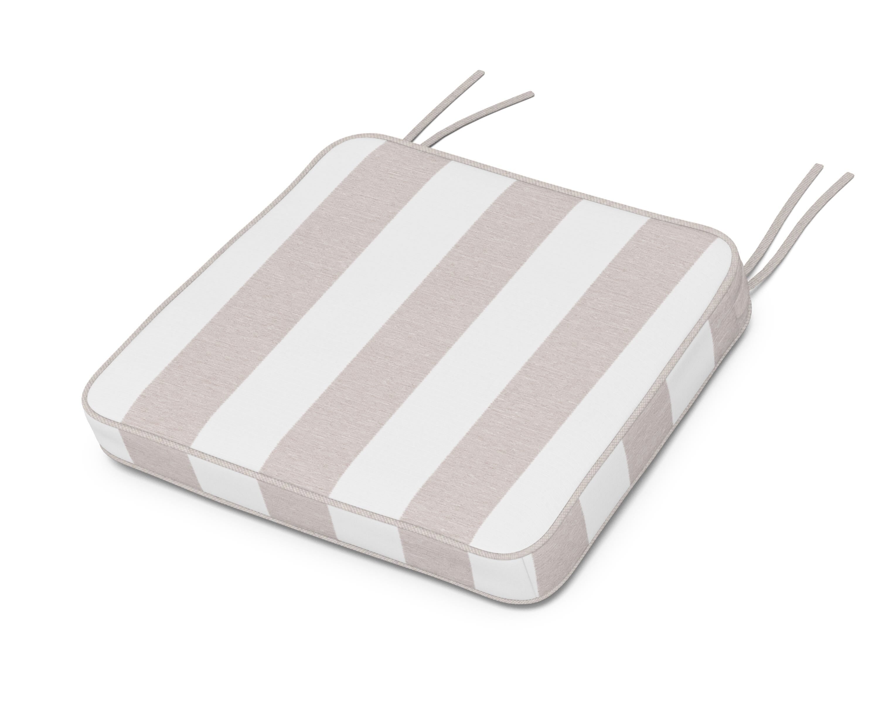 Martha Stewart by POLYWOOD® Chinoiserie Arm Chair Seat Cushion in Cabana Stripe Dune Burlap