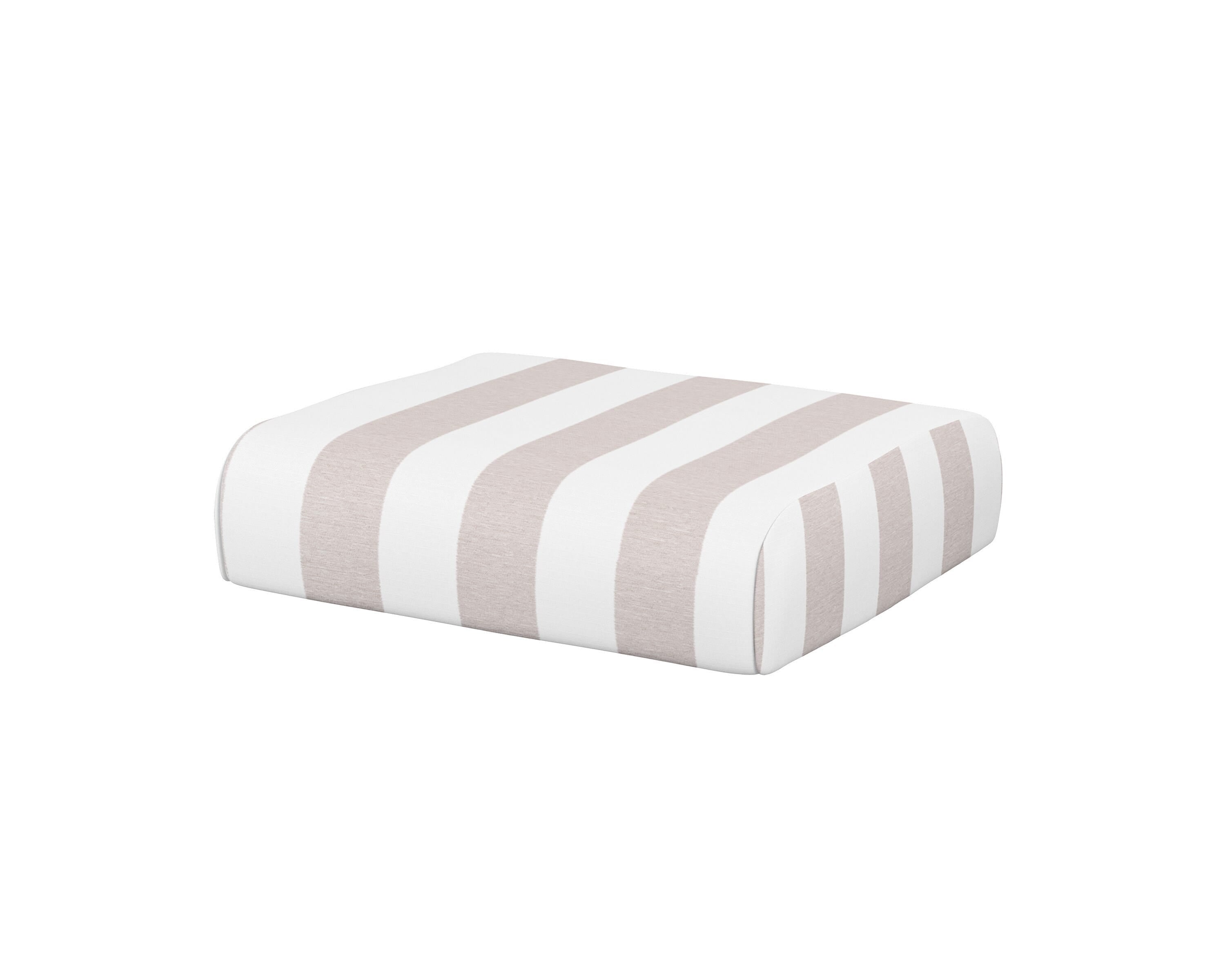 POLYWOOD® Club Ottoman Cushion in Cabana Stripe Dune Burlap