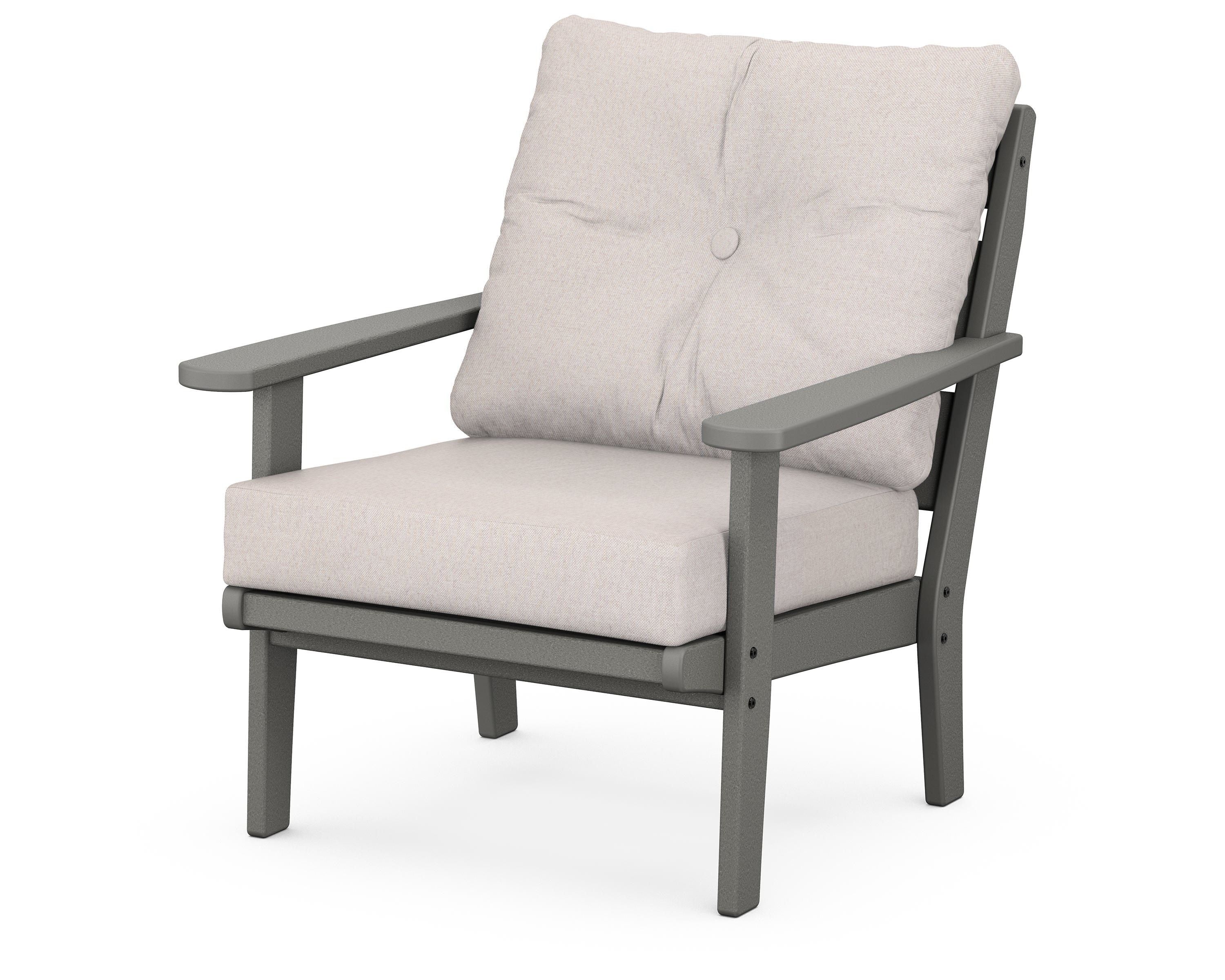 POLYWOOD® Lakeside Deep Seating Chair in Slate Grey / Dune Burlap