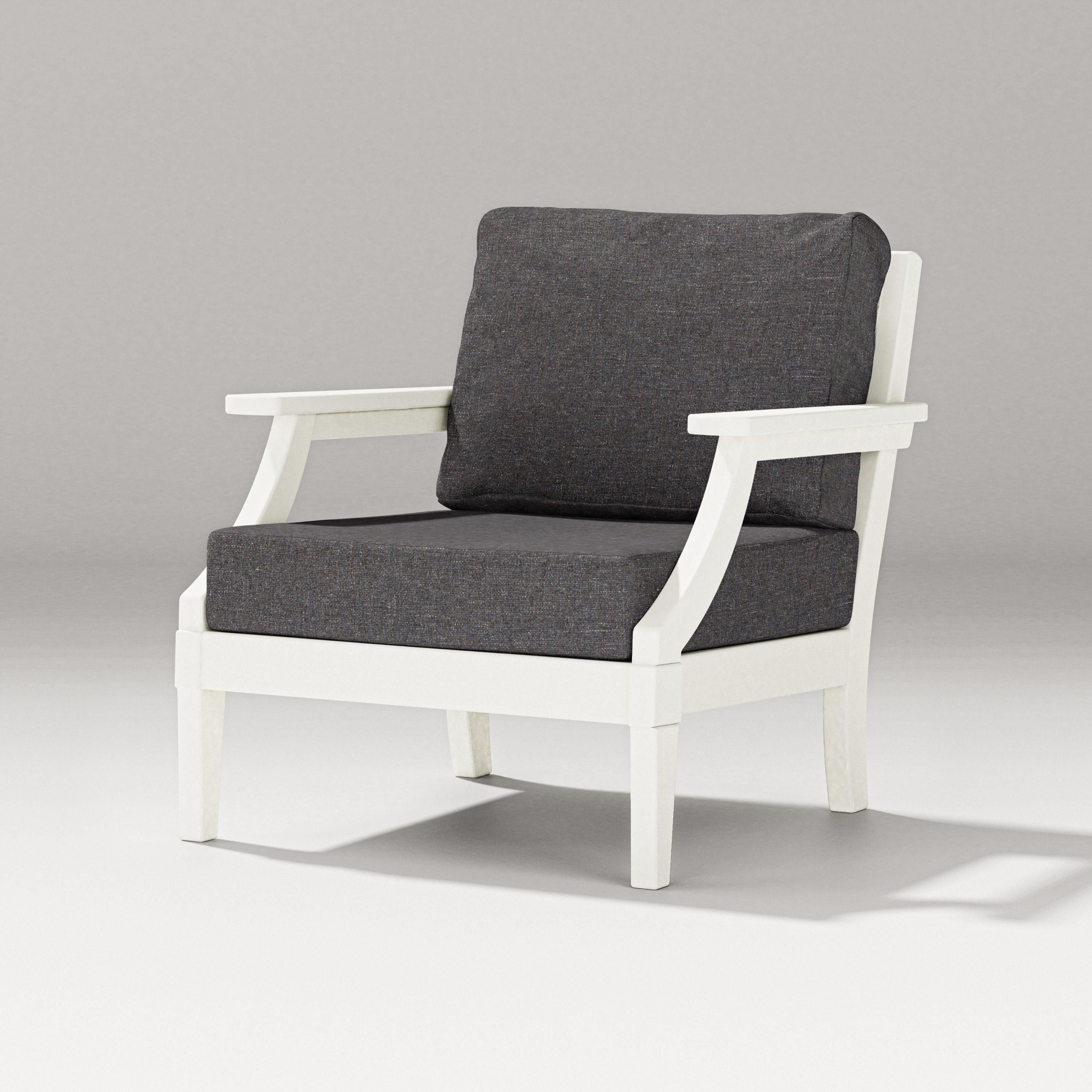 PW Designer Series Estate Lounge Chair in Vintage White / Ash Charcoal