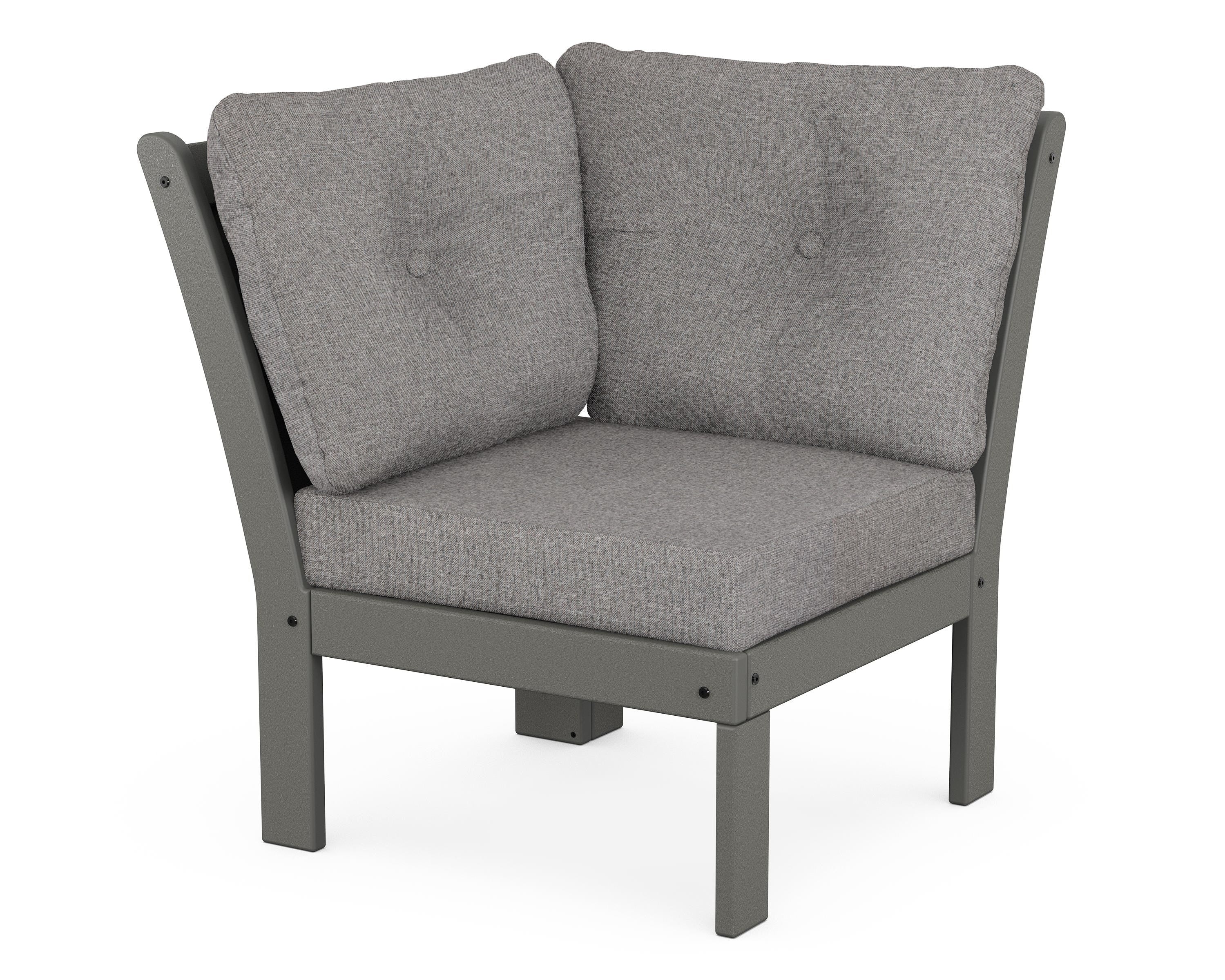 POLYWOOD® Vineyard Modular Corner Chair in Slate Grey / Grey Mist