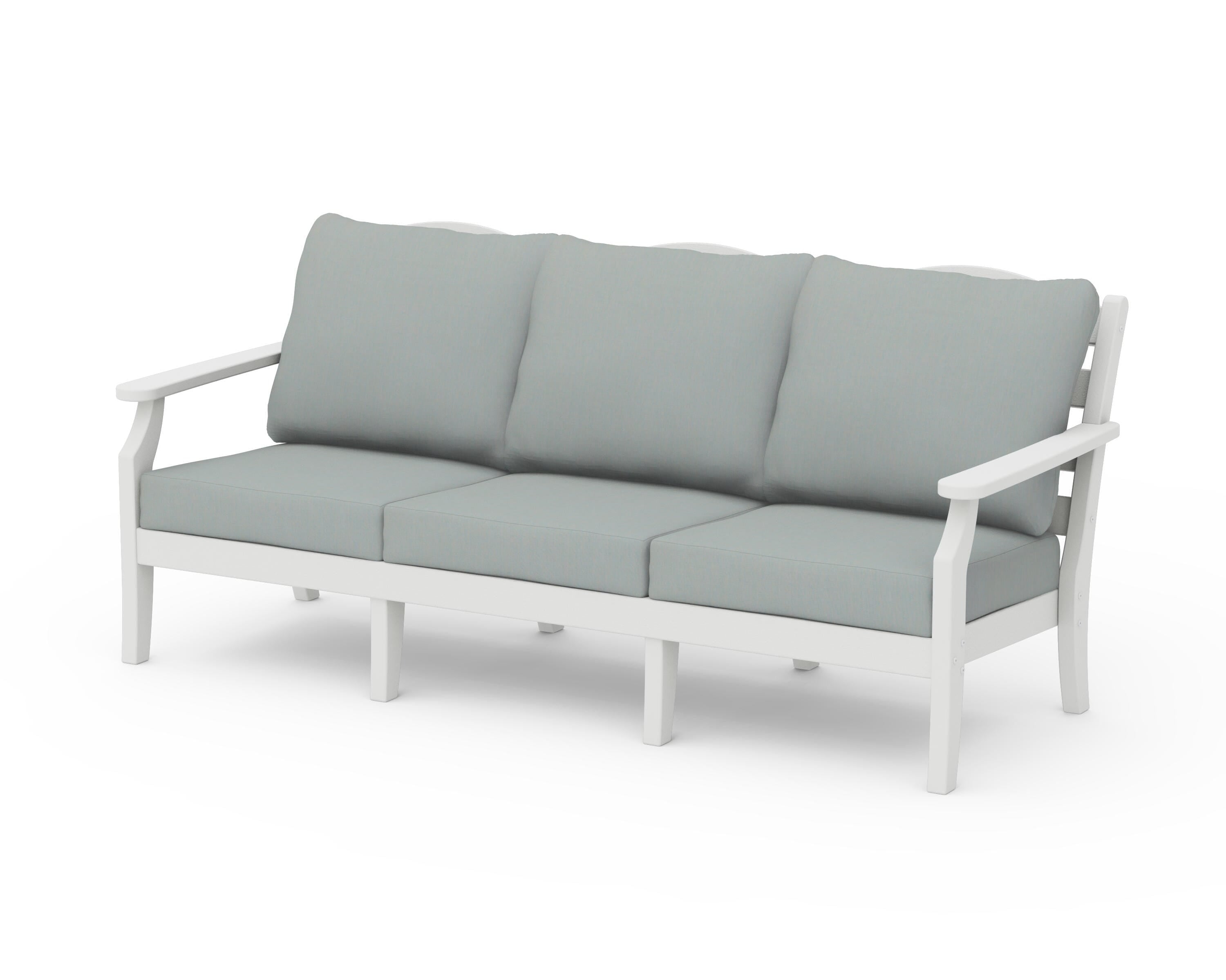 Draper James™ by POLYWOOD® Savannah Deep Seating Sofa in Vintage White / Spa