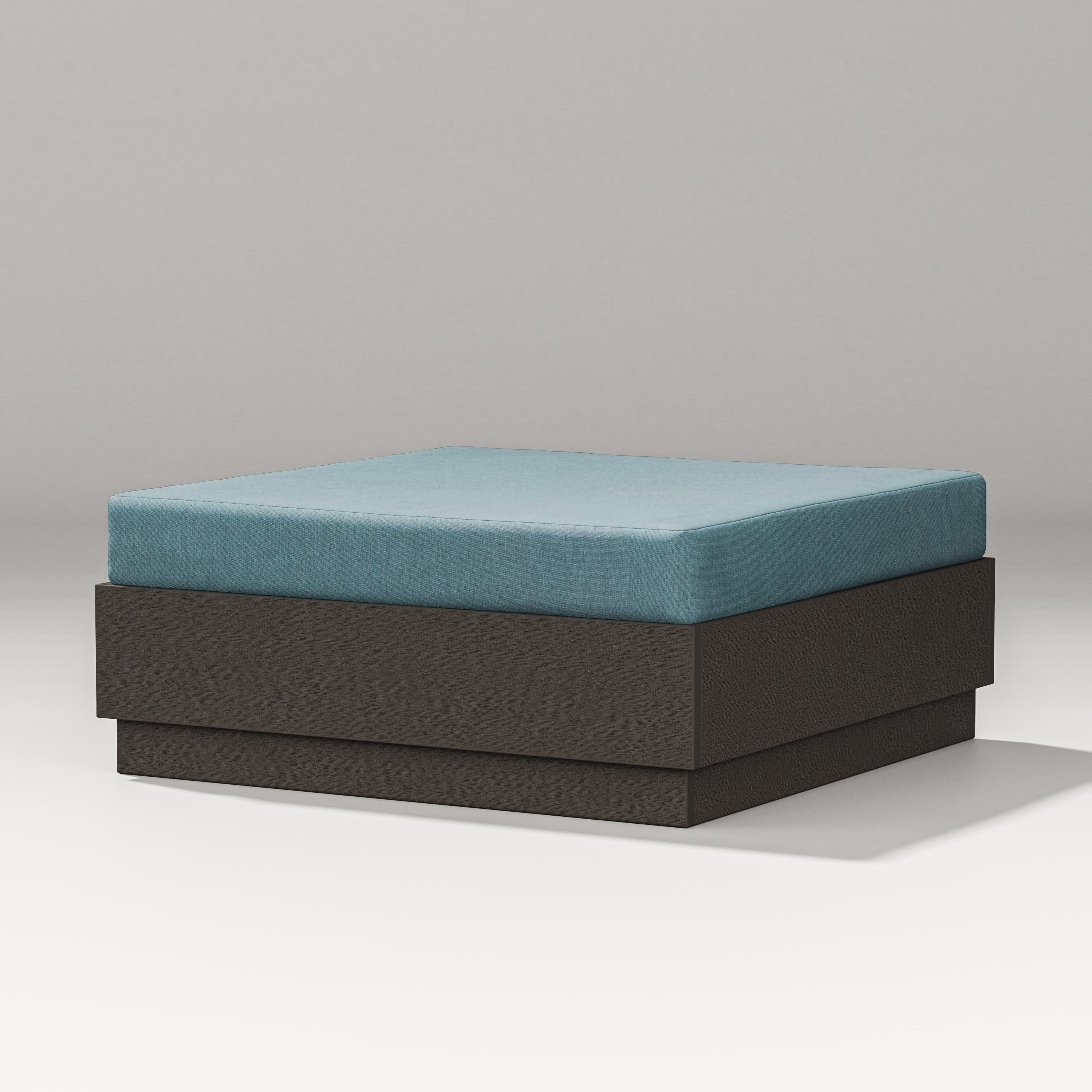 PW Designer Series Elevate Lounge Ottoman in Vintage Coffee / Ocean Teal