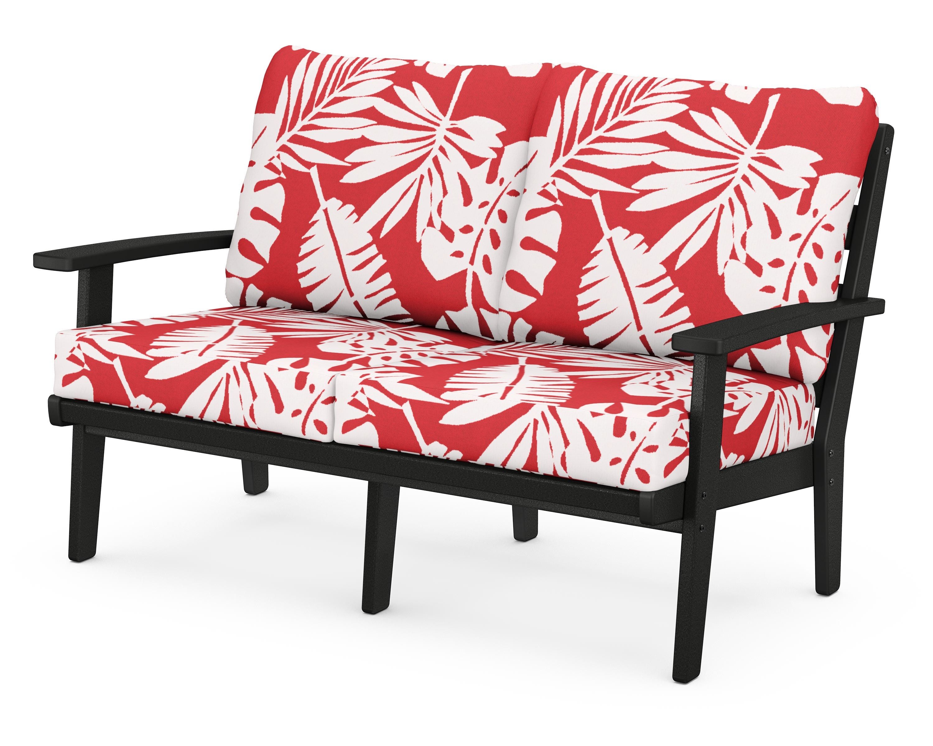 POLYWOOD® Grant Park Deep Seating Loveseat in Black / Leaf Crimson