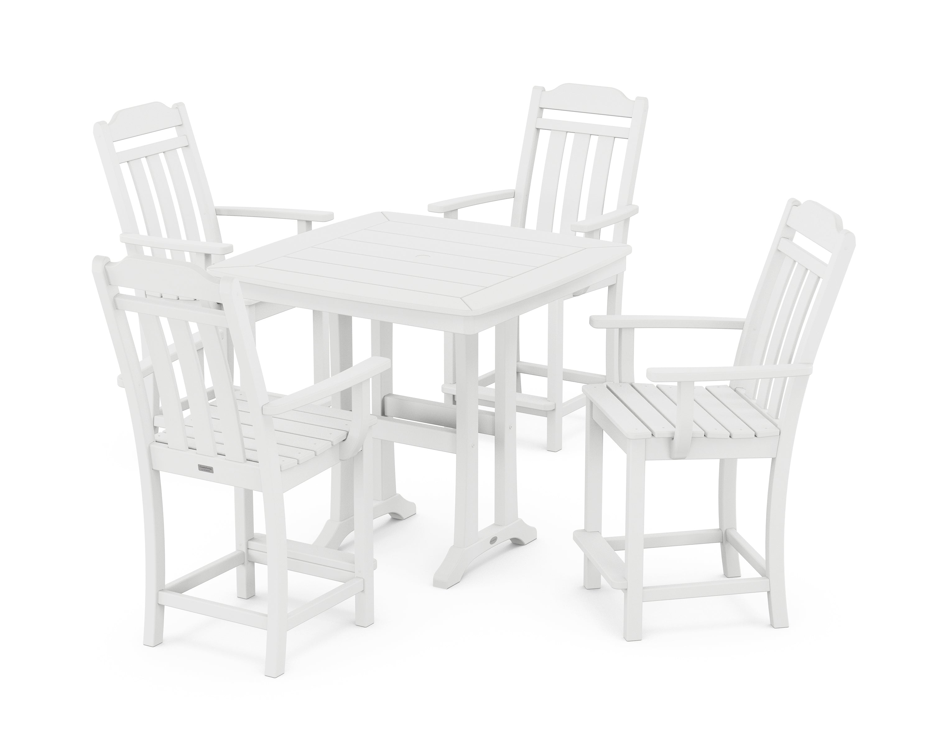 Country Living Cottage 5-Piece Counter Set with Trestle Legs in White