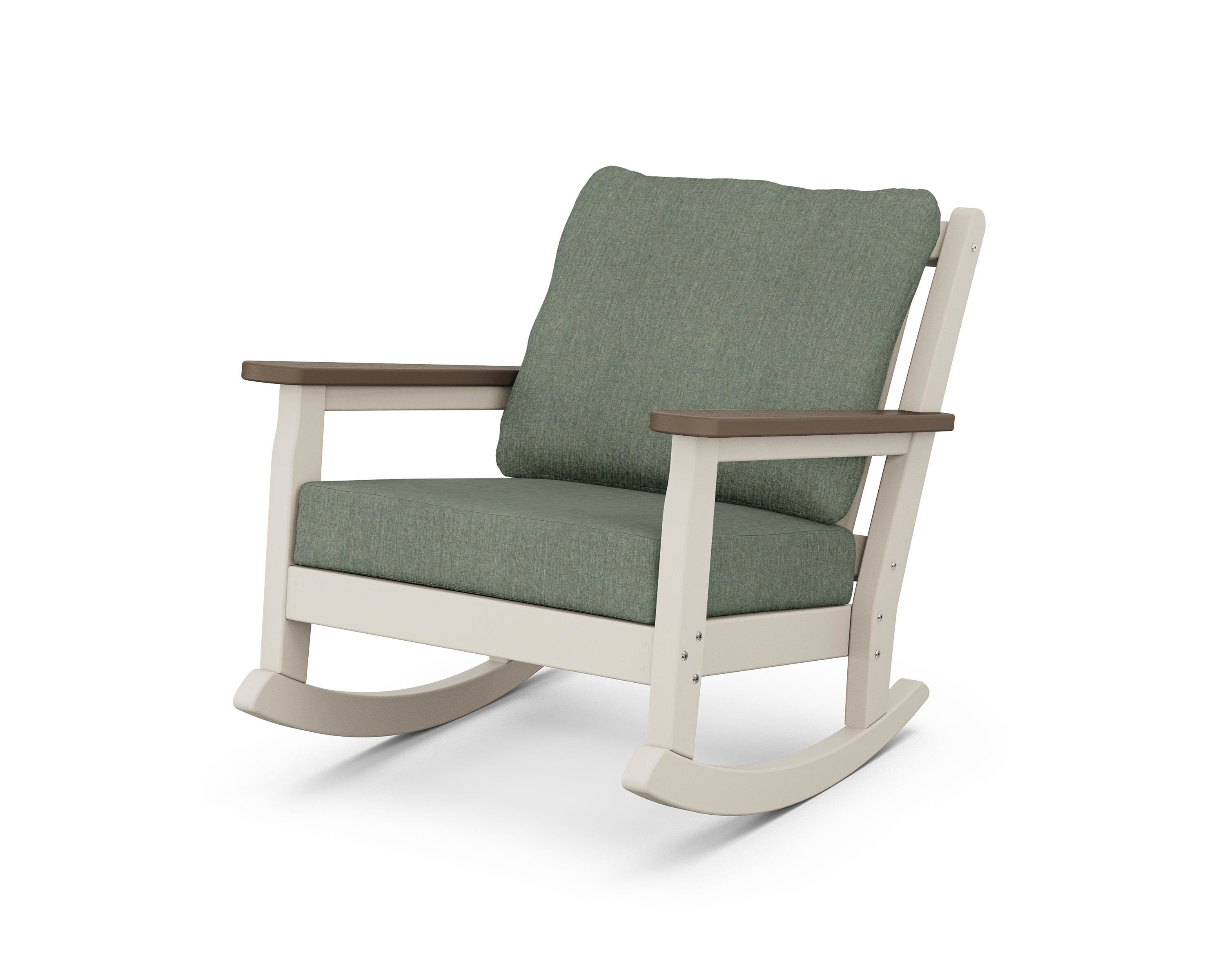 POLYWOOD® Chippendale Deep Seating Rocking Chair in Sand / Kona / Cast Sage