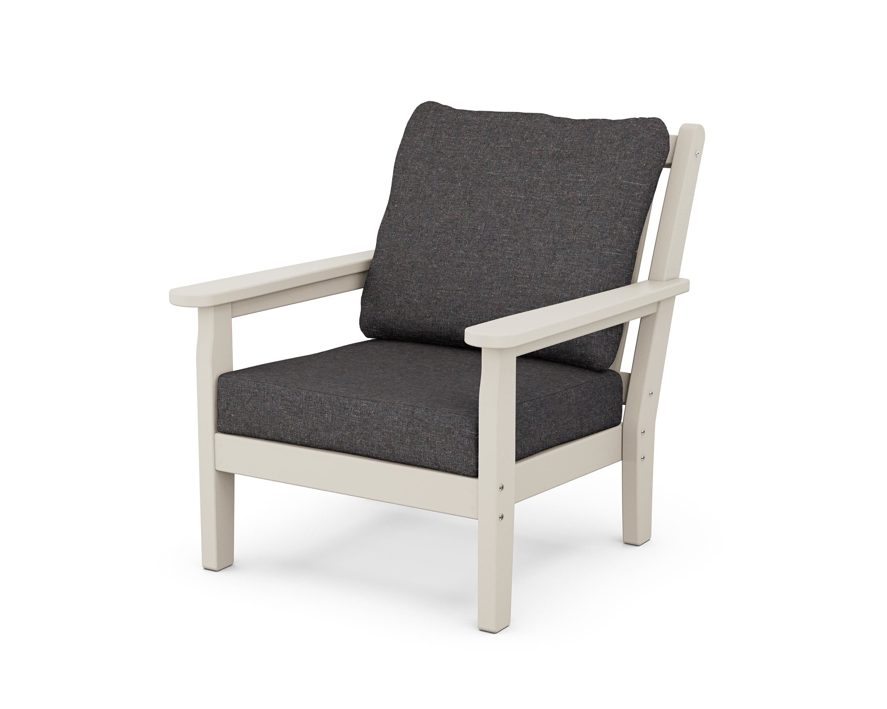 POLYWOOD® Chippendale Deep Seating Chair in Sand / Ash Charcoal