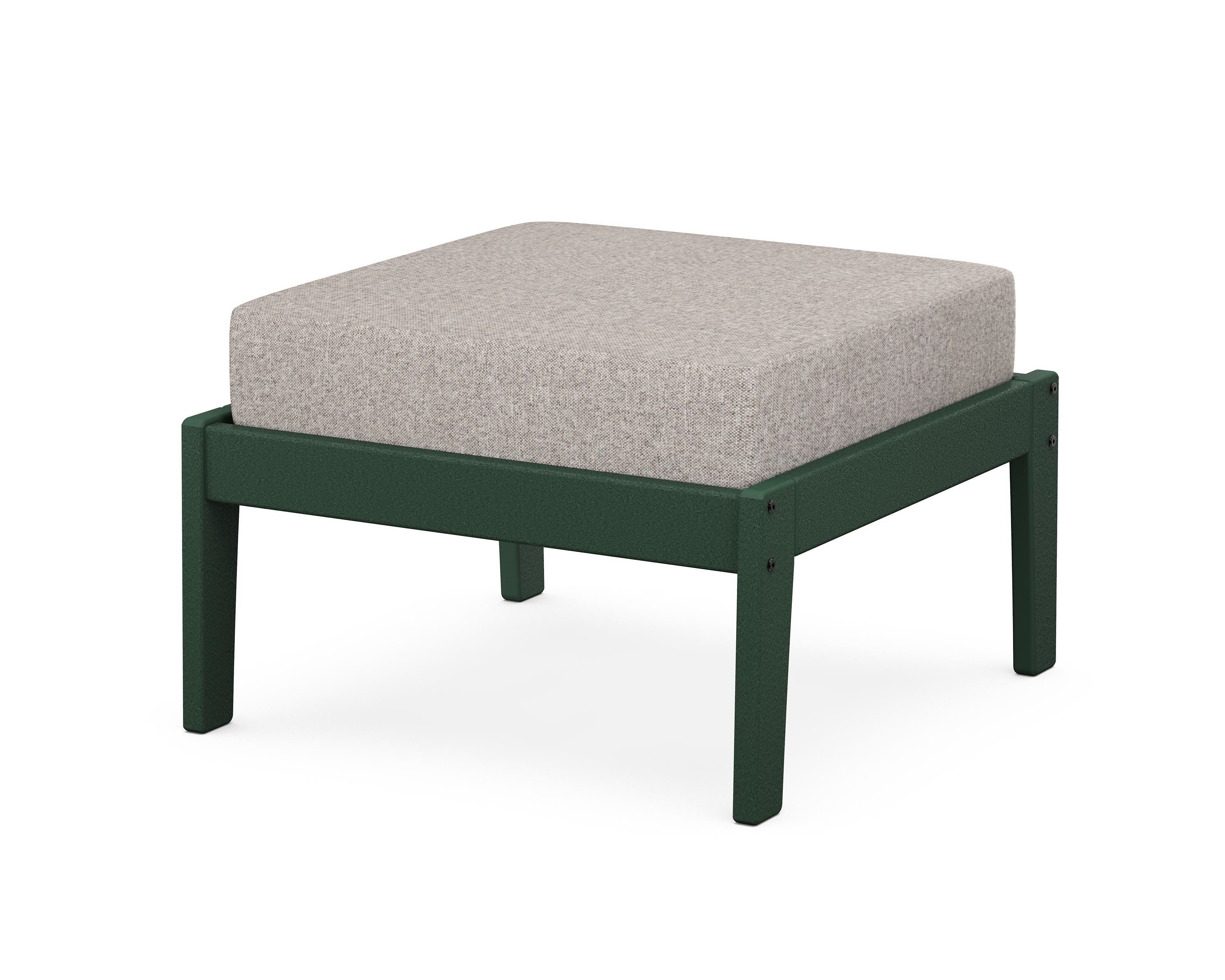 Unbranded Deep Seating Ottoman in Green / Weathered Tweed
