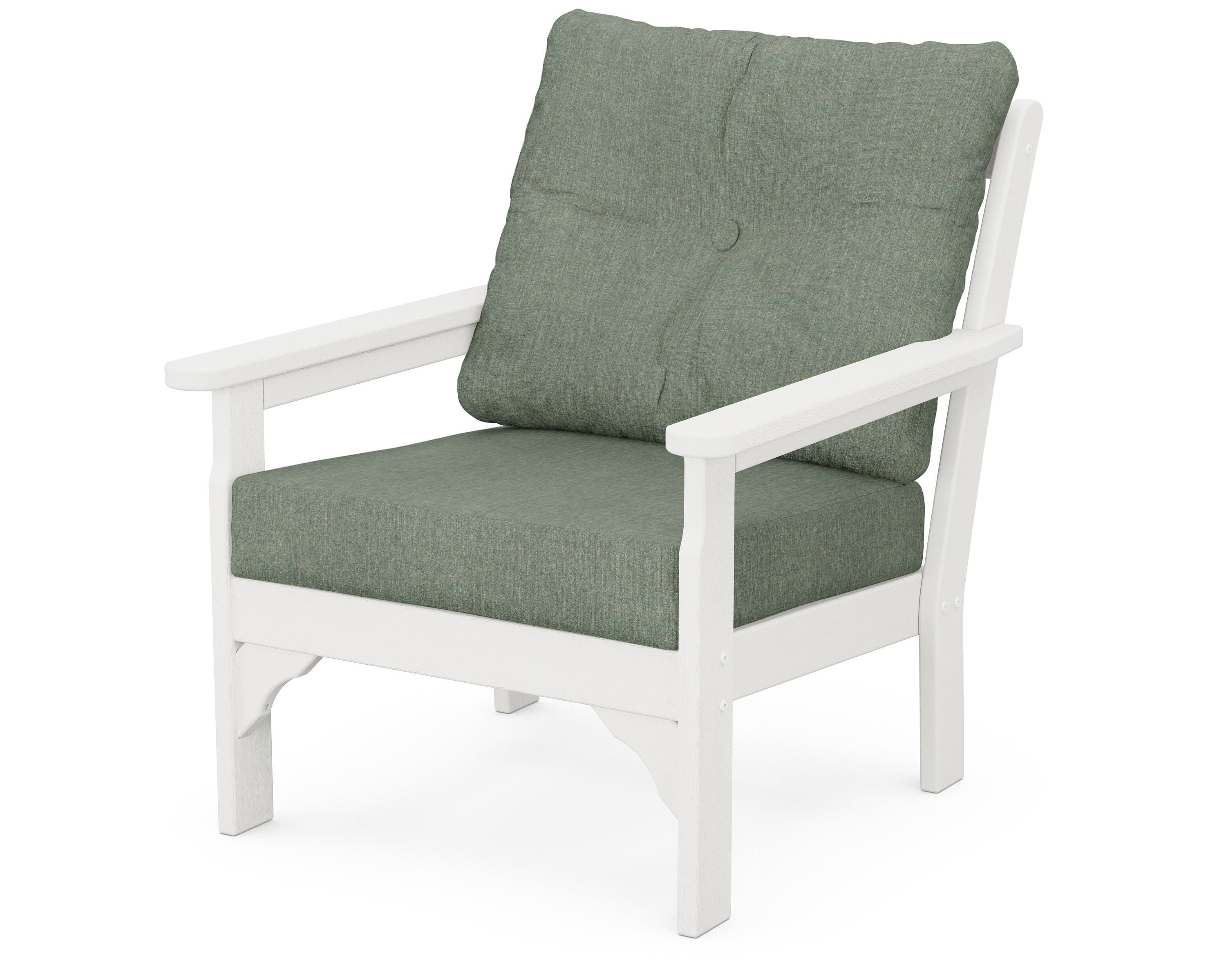 POLYWOOD® Vineyard Deep Seating Chair in Vintage White / Cast Sage