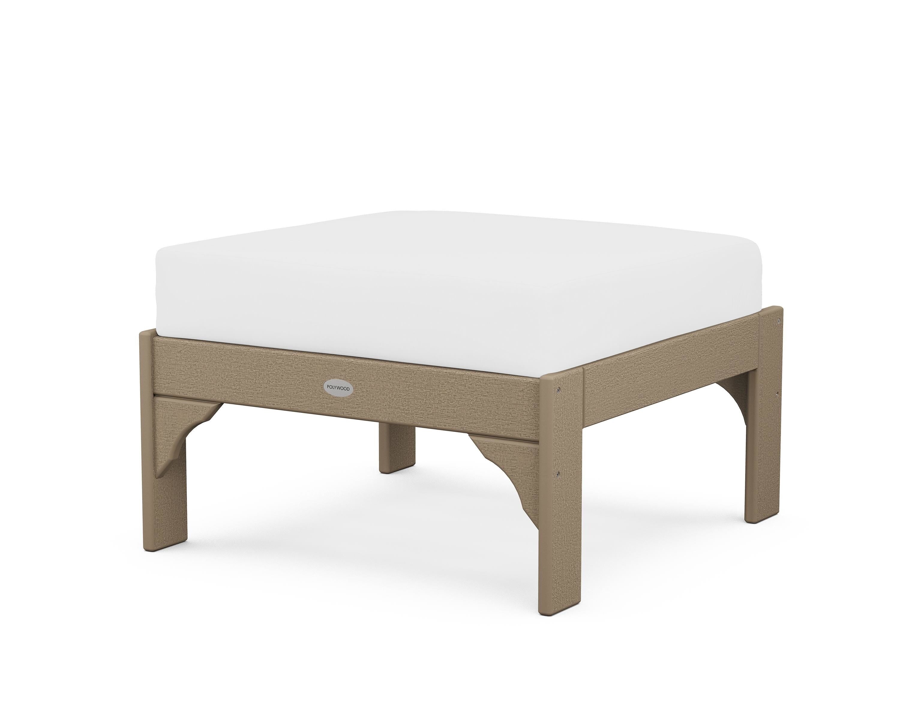 POLYWOOD® Vineyard Deep Seating Ottoman in Vintage Sahara / Natural