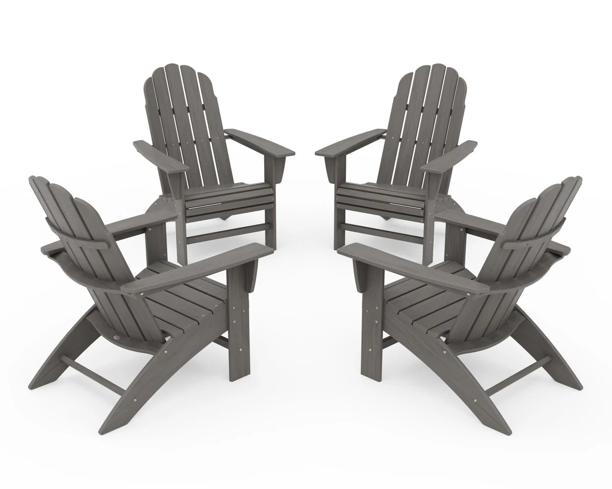 4-Piece Vineyard Curveback Adirondack Chair Conversation Set