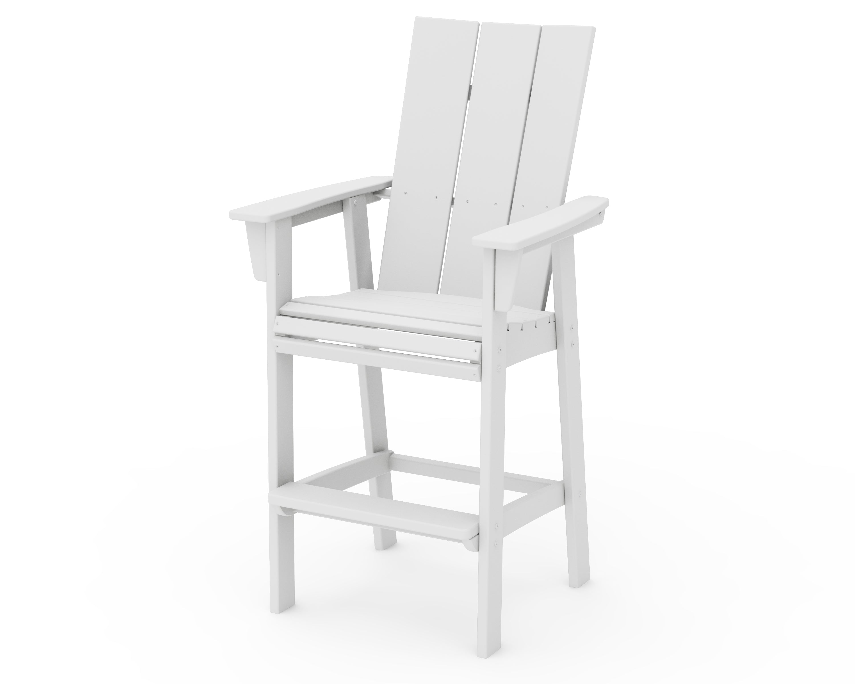 POLYWOOD® Modern Curveback Adirondack Bar Chair in White