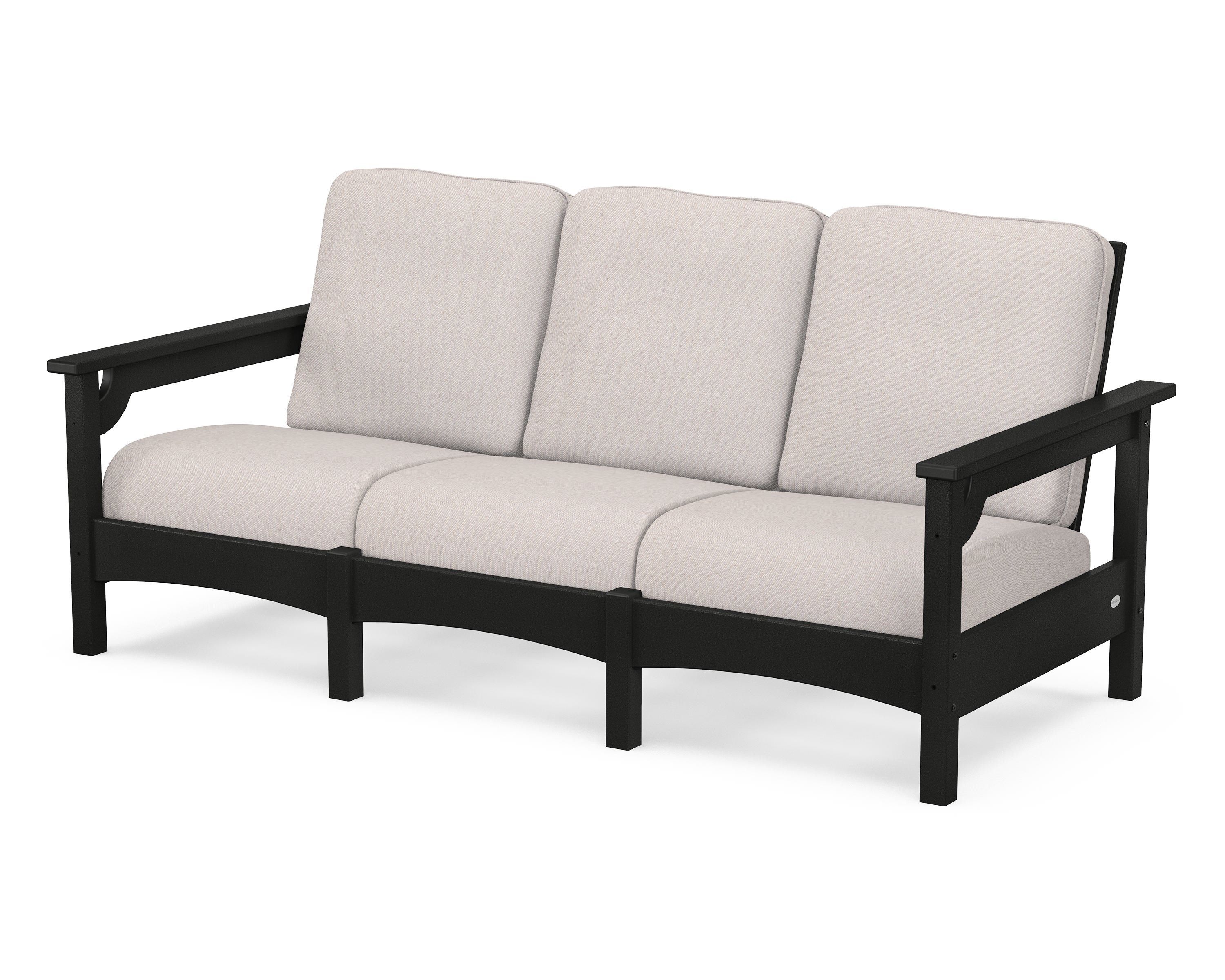 POLYWOOD® Club Sofa in Black / Dune Burlap