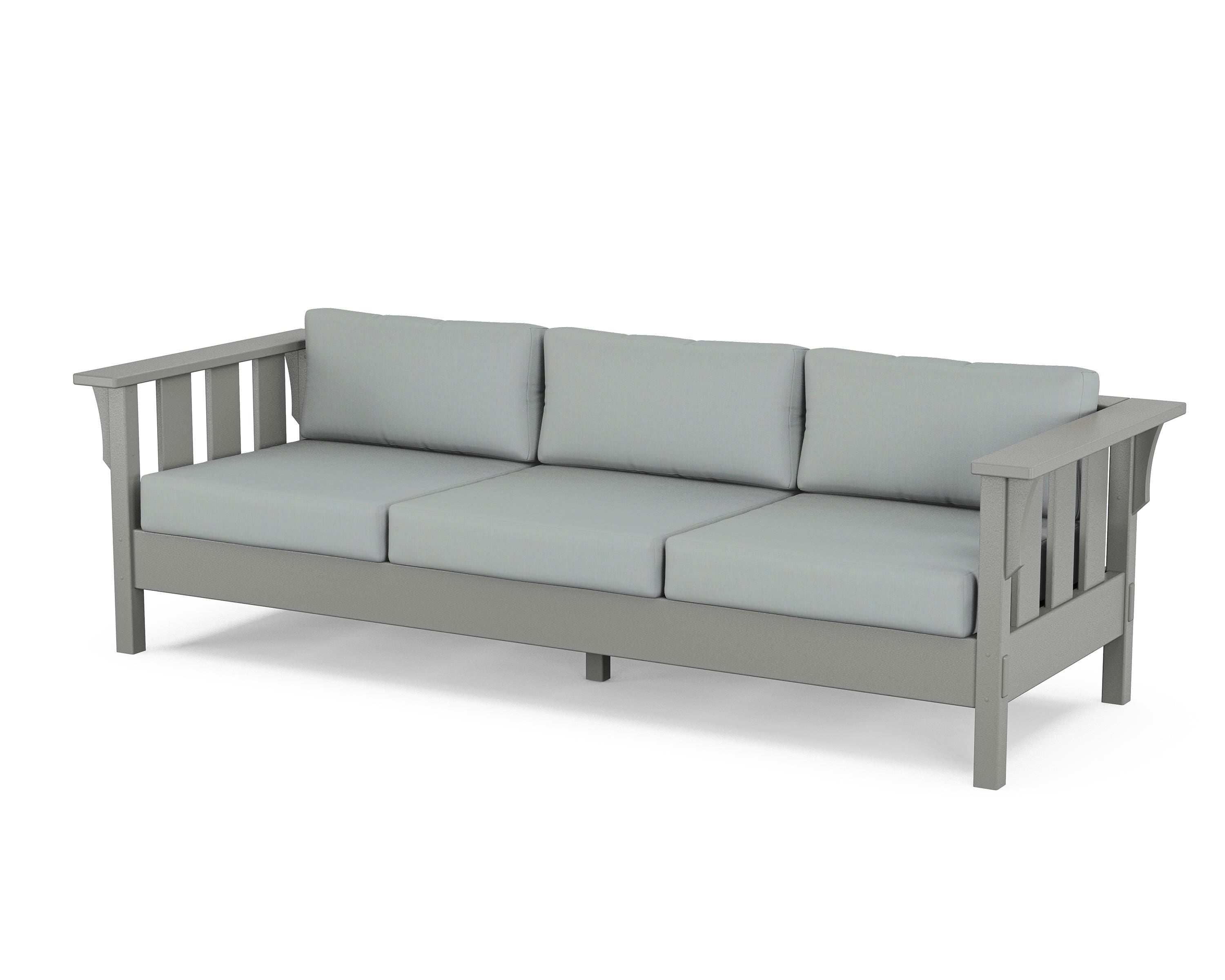Martha Stewart by POLYWOOD® Acadia Deep Seating Sofa in Slate Grey / Spa