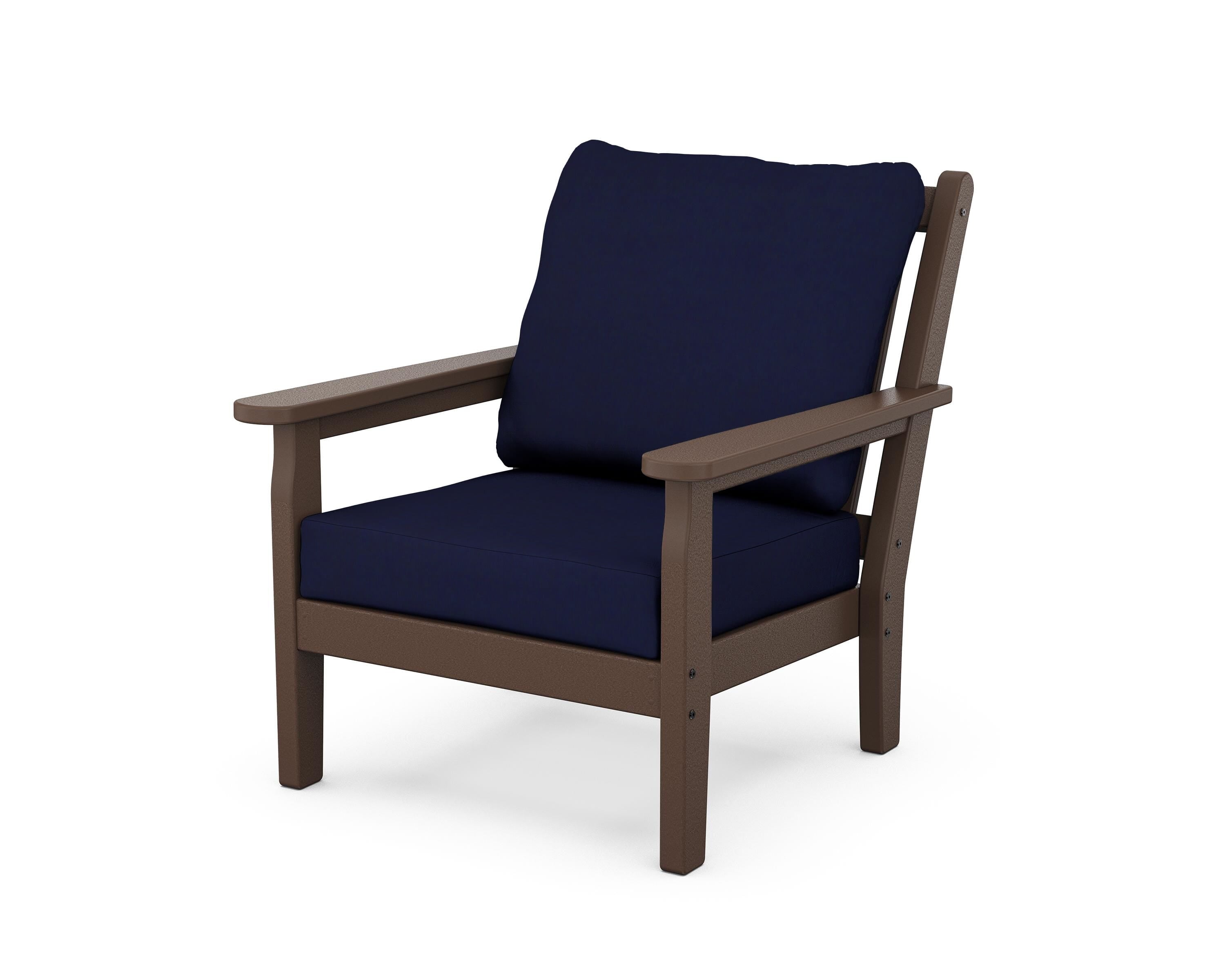 POLYWOOD® Chippendale Deep Seating Chair in Mahogany / Navy