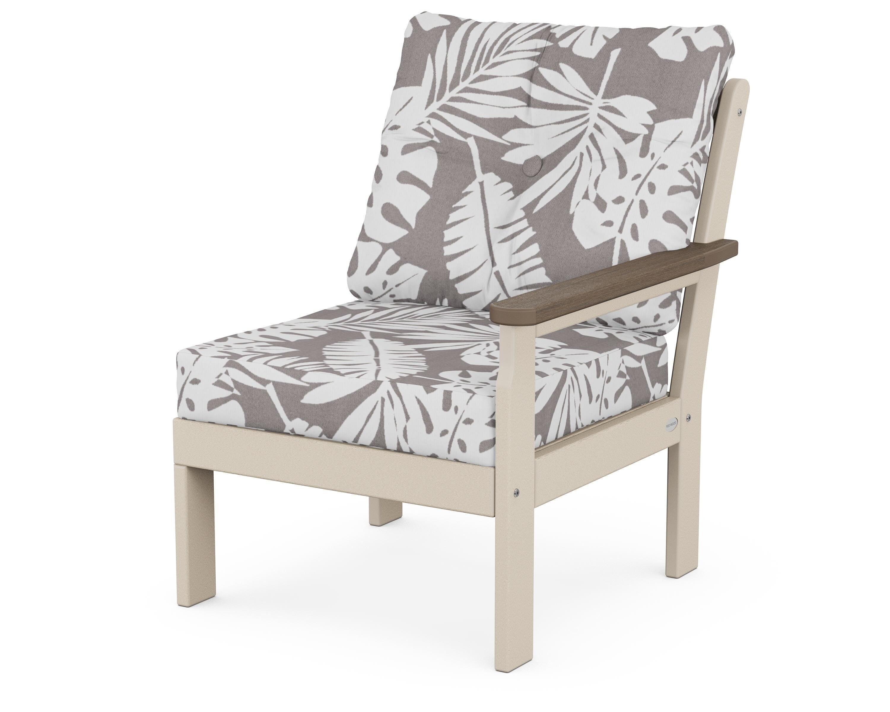 POLYWOOD® Vineyard Modular Right Arm Chair in Sand / Kona / Leaf Grey Mist