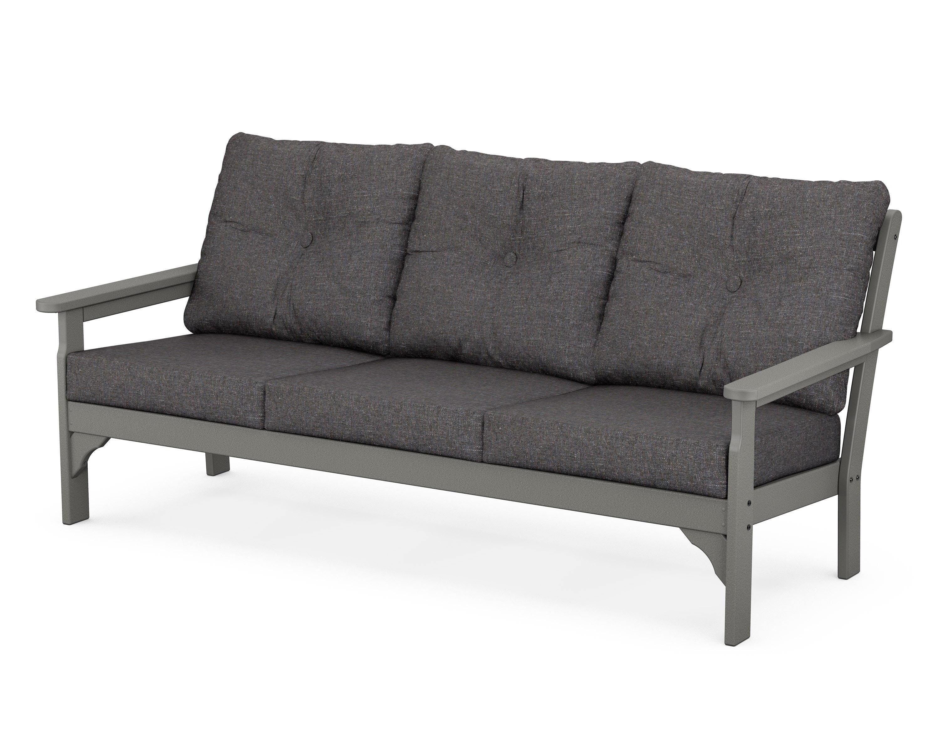POLYWOOD® Vineyard Deep Seating Sofa in Slate Grey / Ash Charcoal