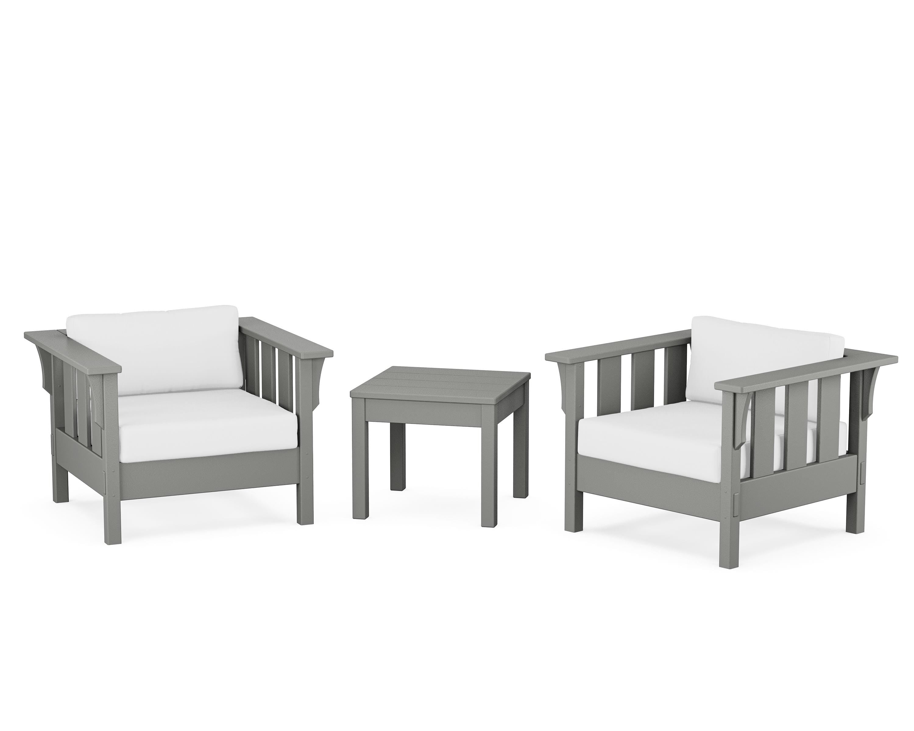 Martha Stewart by POLYWOOD® Acadia 3-Piece Deep Seating Set in Slate Grey / Natural