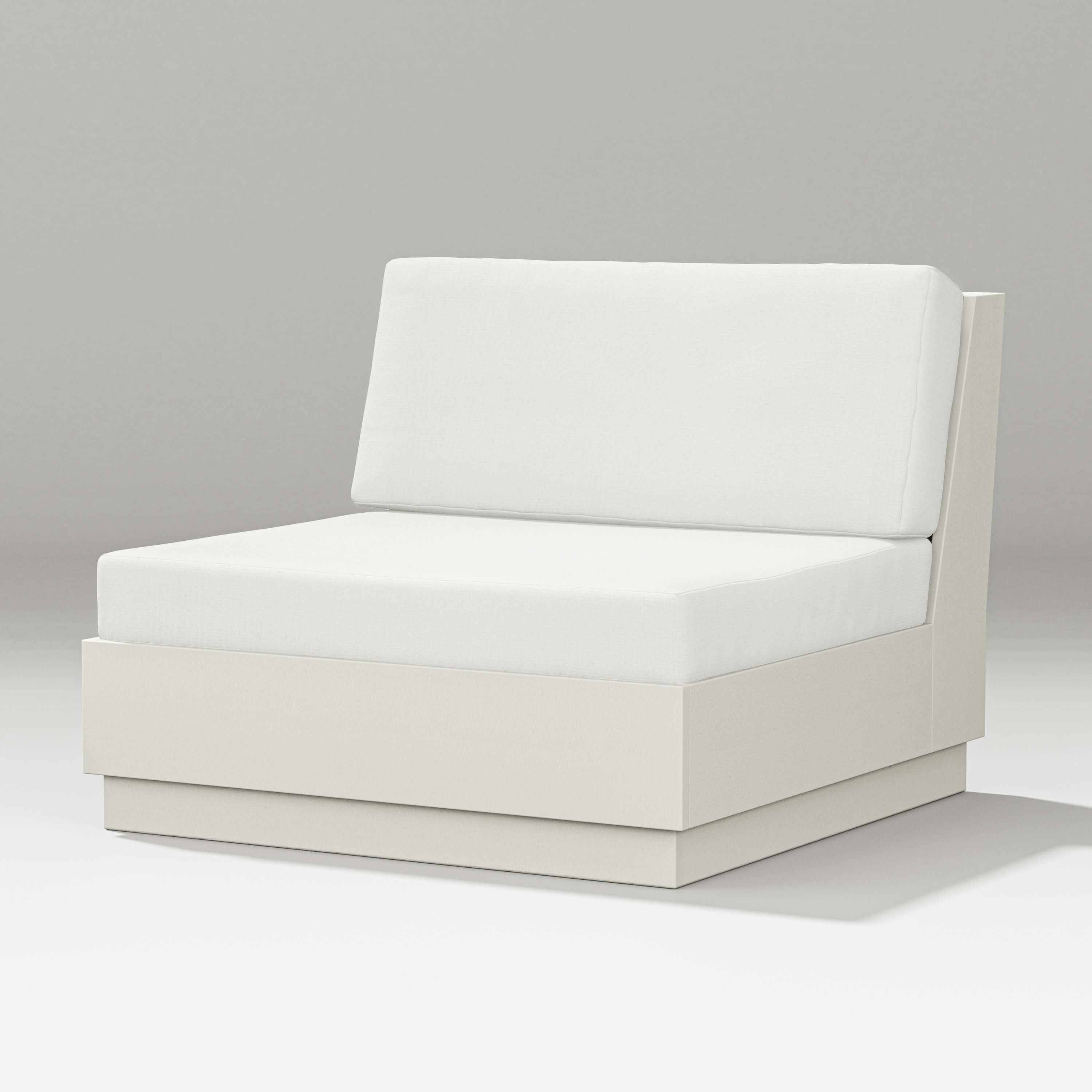PW Designer Series Elevate Modular Armless Chair in Vintage White / Natural Linen