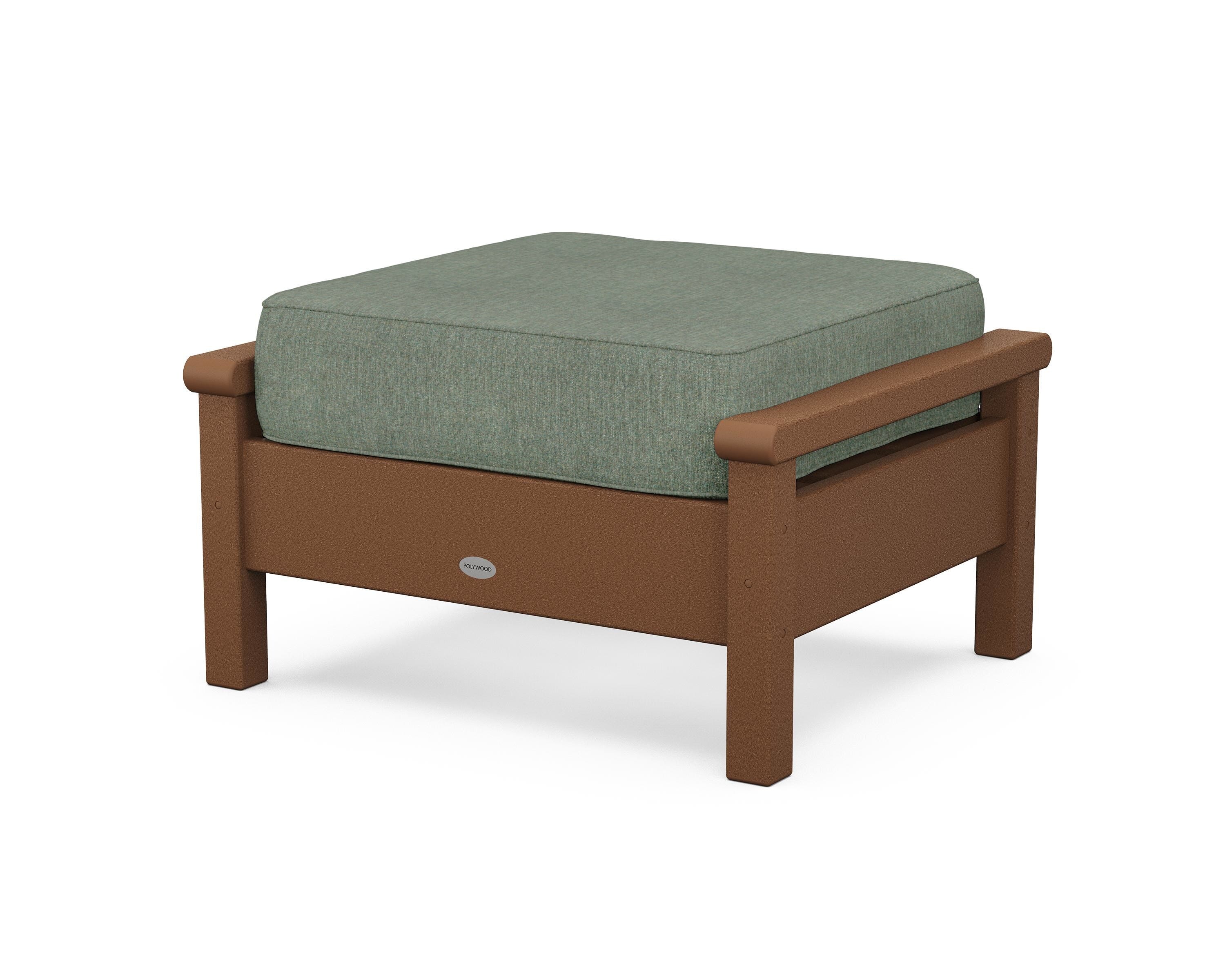 POLYWOOD® Harbour Deep Seating Ottoman in Teak / Cast Sage